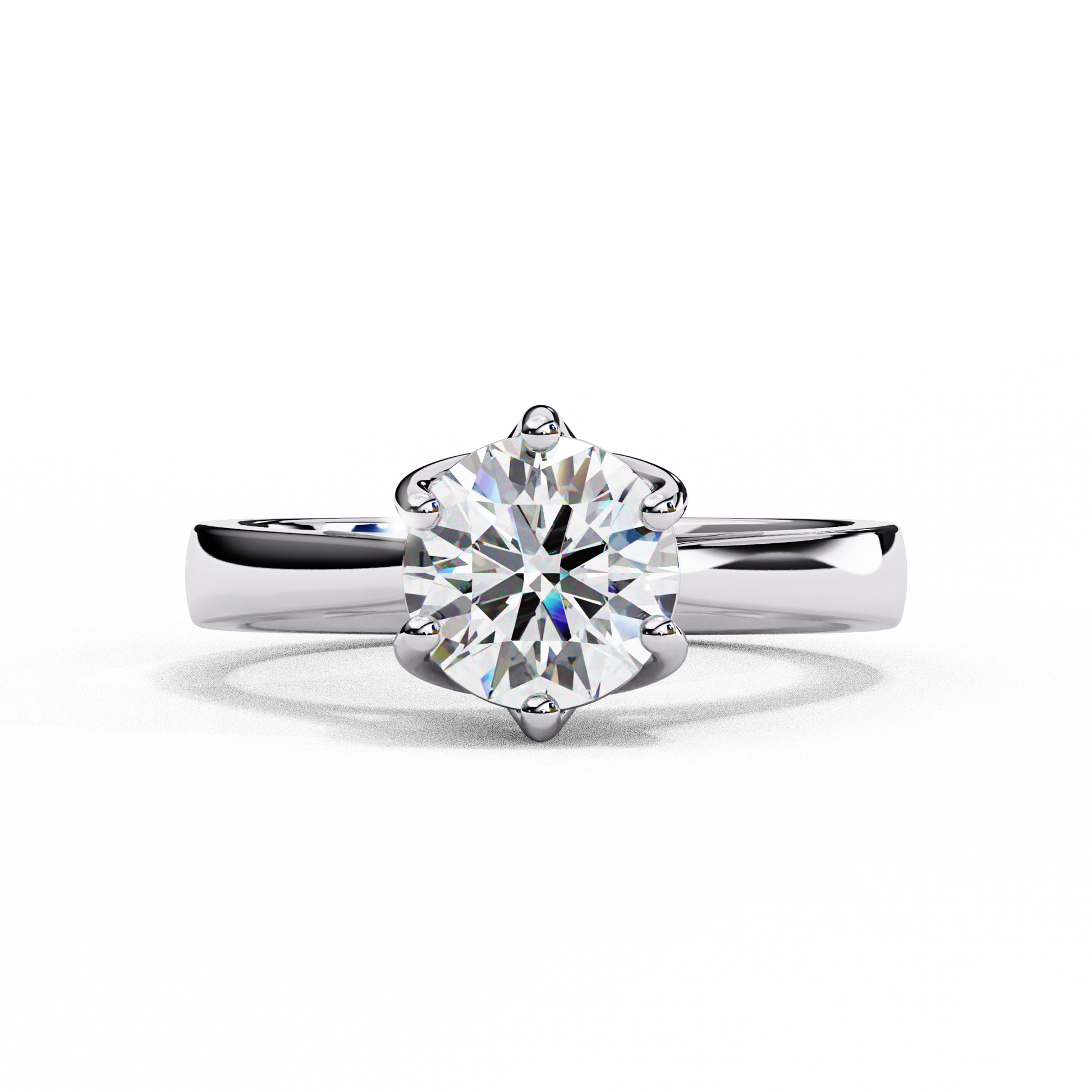 White Gold / Moissanite, White Gold / Lab Grown, 925 Silver / Moissanite, 925 Silver / Lab Grown