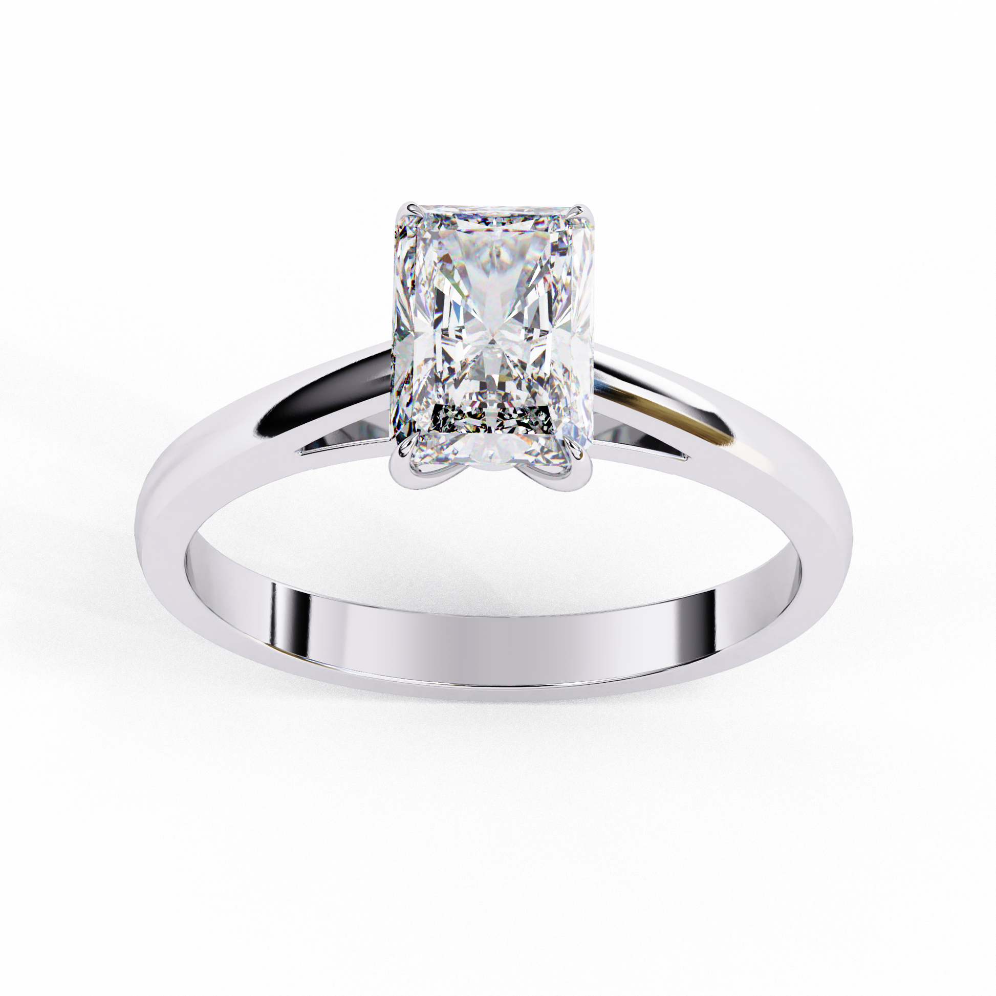 White Gold / Moissanite, White Gold / Lab Grown