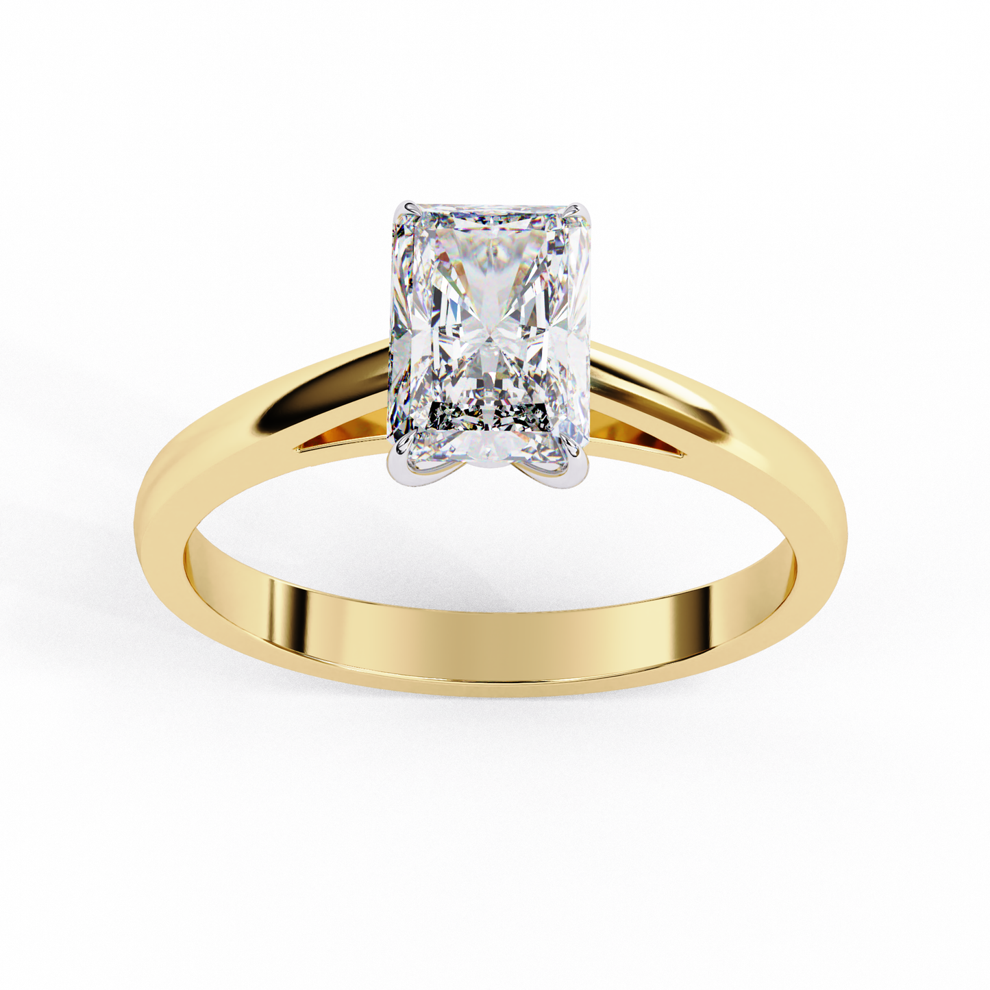 yellow gold / moissanite, yellow gold / lab grown