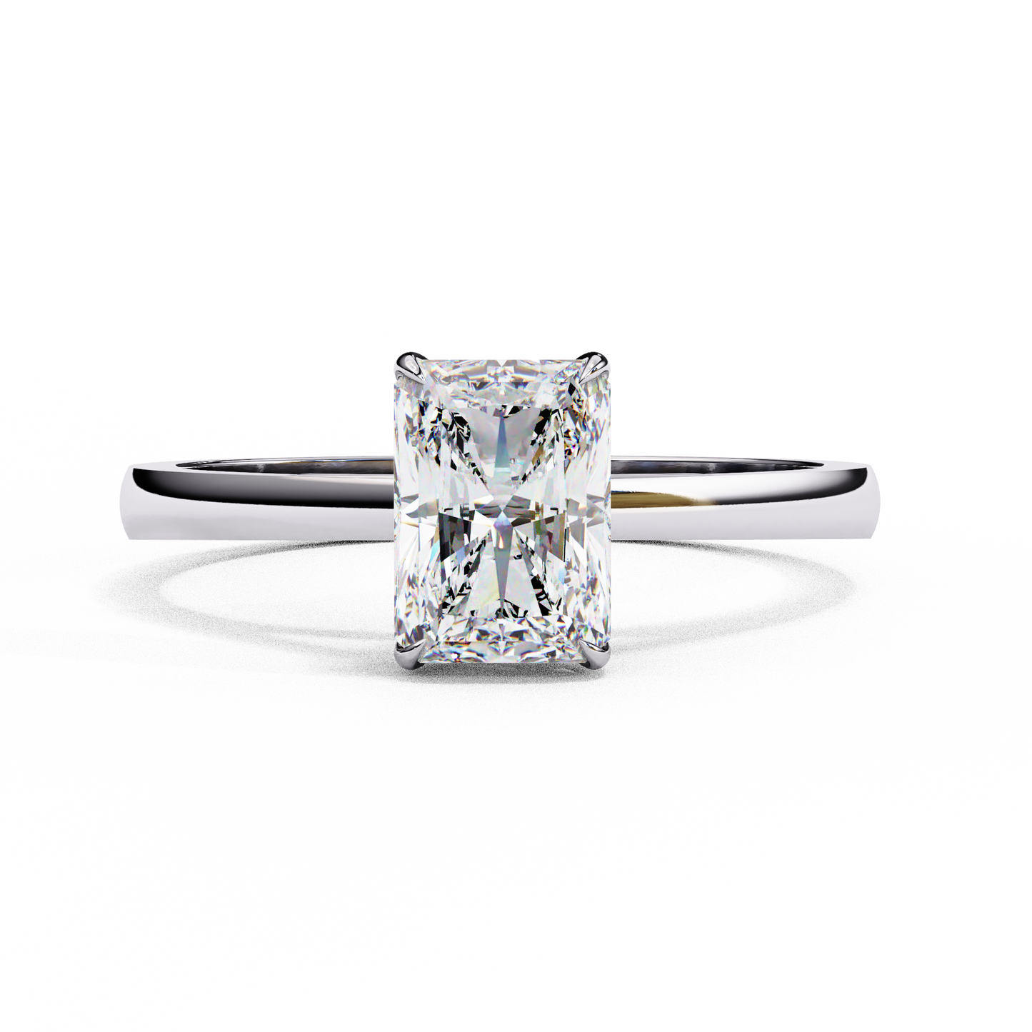 white gold / moissanite, white gold / lab grown