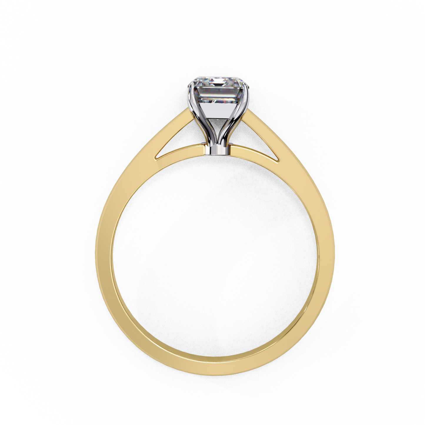 yellow gold / moissanite, yellow gold / lab grown