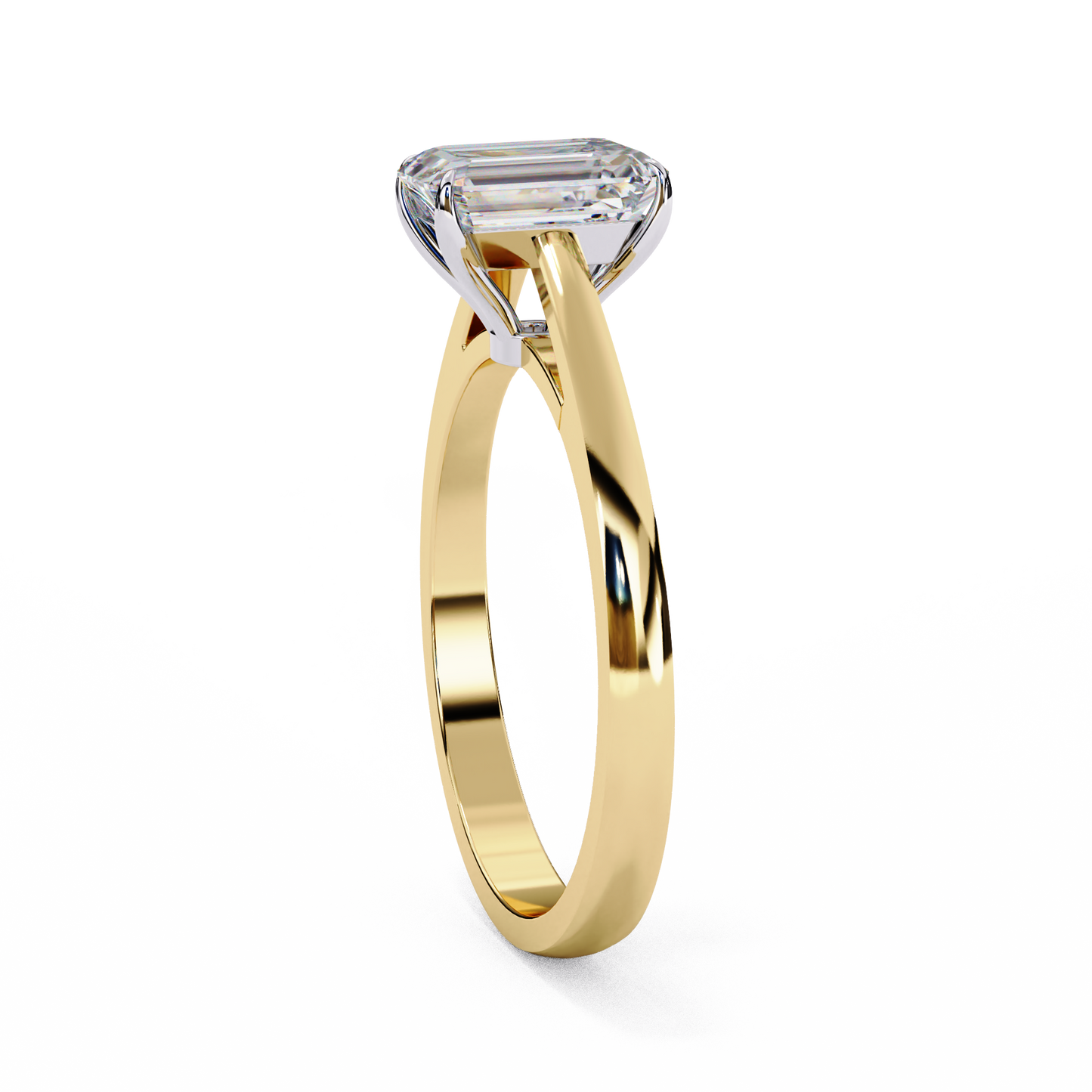 yellow gold / moissanite, yellow gold / lab grown