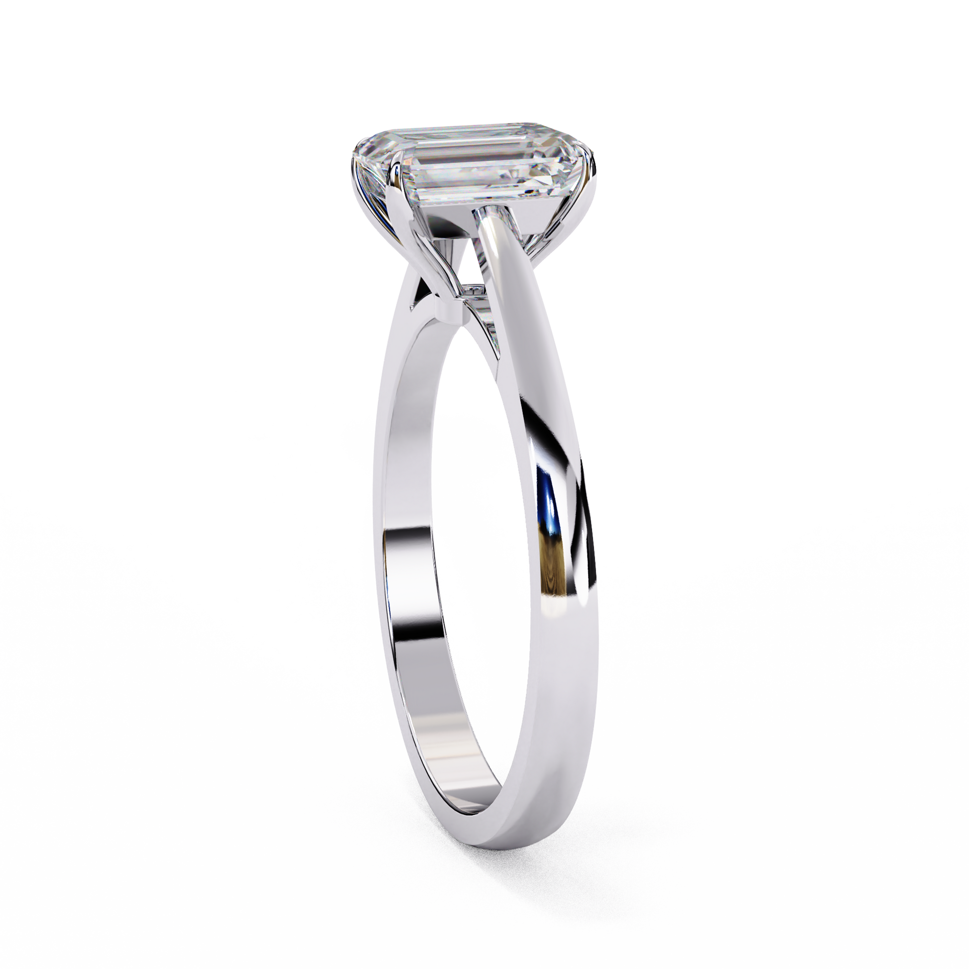 White Gold / Moissanite, White Gold / Lab Grown