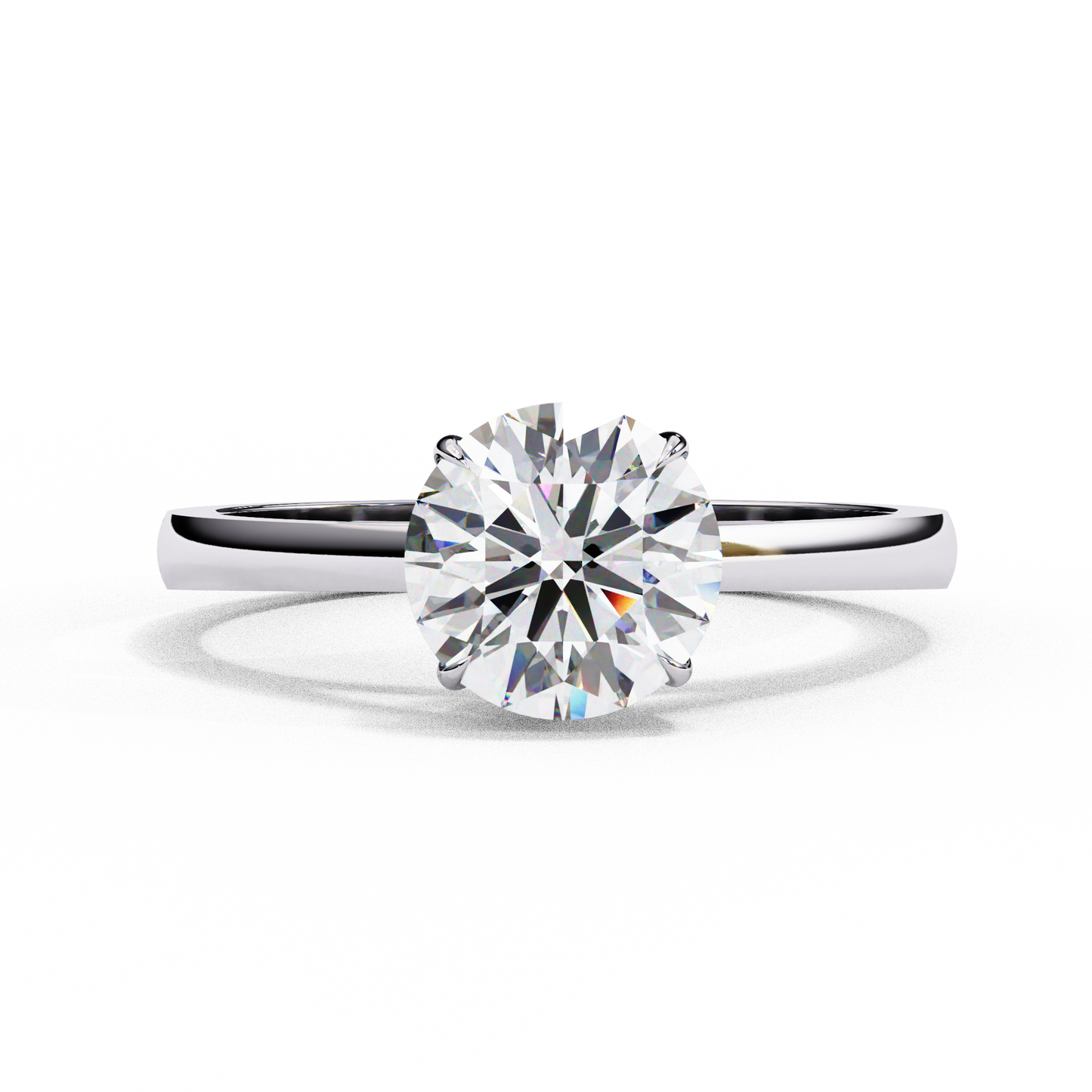 white gold / moissanite, white gold / lab grown