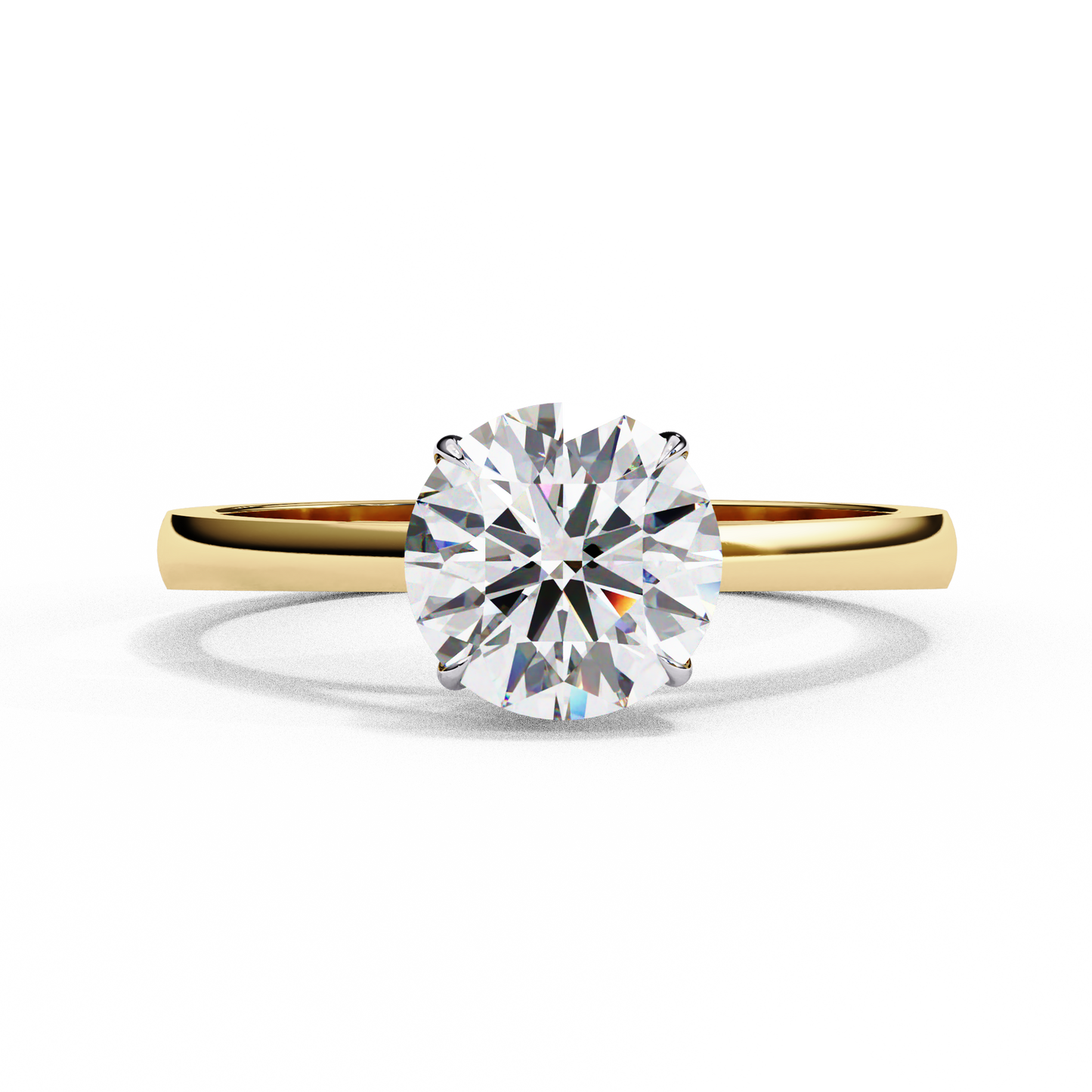 yellow gold / moissanite, yellow gold / lab grown