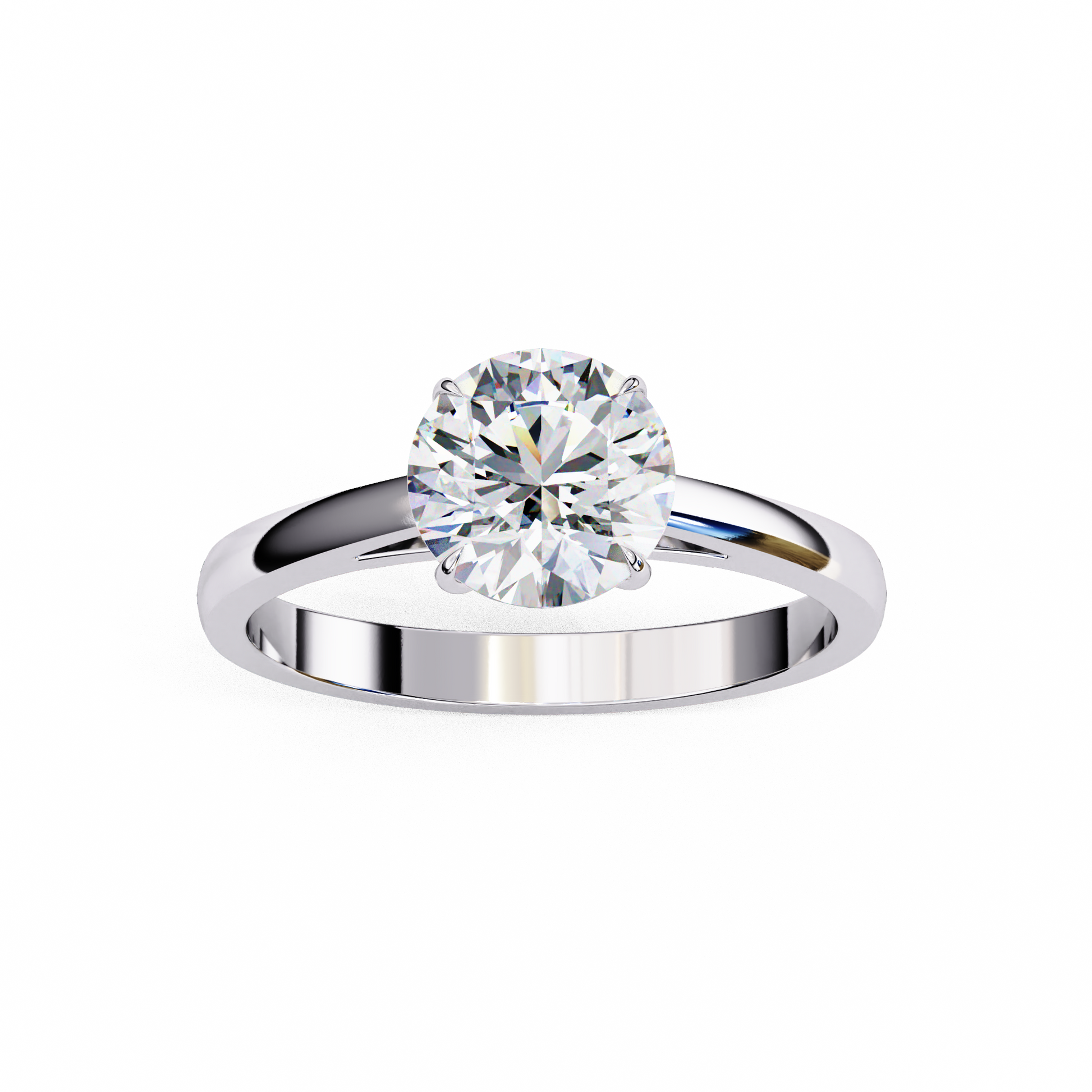 White Gold / Moissanite, White Gold / Lab Grown