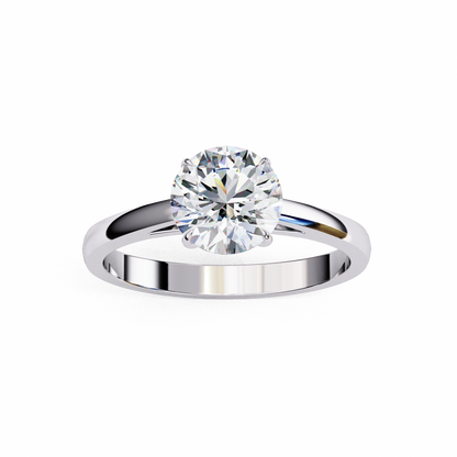 White Gold / Moissanite, White Gold / Lab Grown