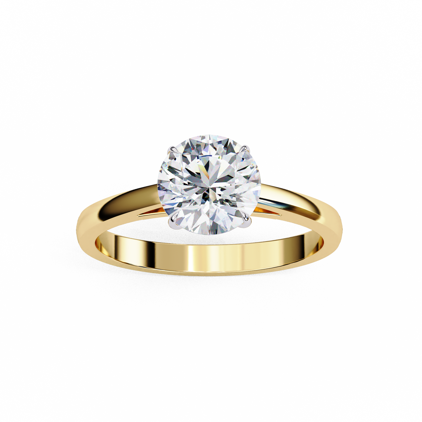 yellow gold / moissanite, yellow gold / lab grown
