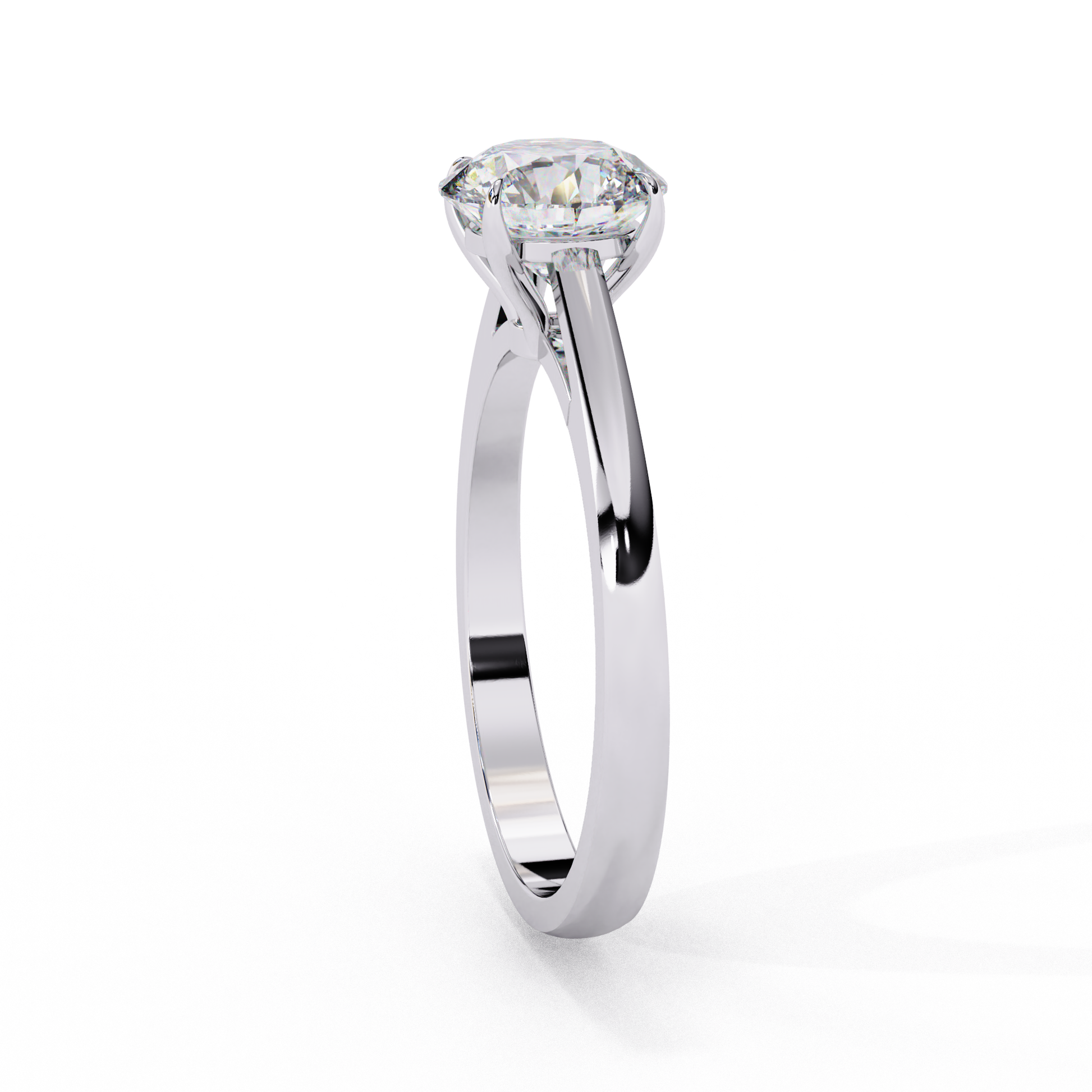 White Gold / Moissanite, White Gold / Lab Grown