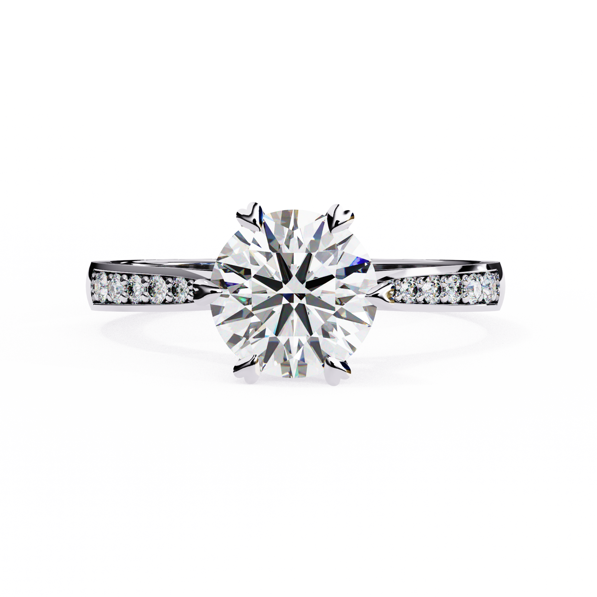 White Gold / Moissanite, White Gold / Lab Grown, 925 Silver / Moissanite, 925 Silver / Lab Grown