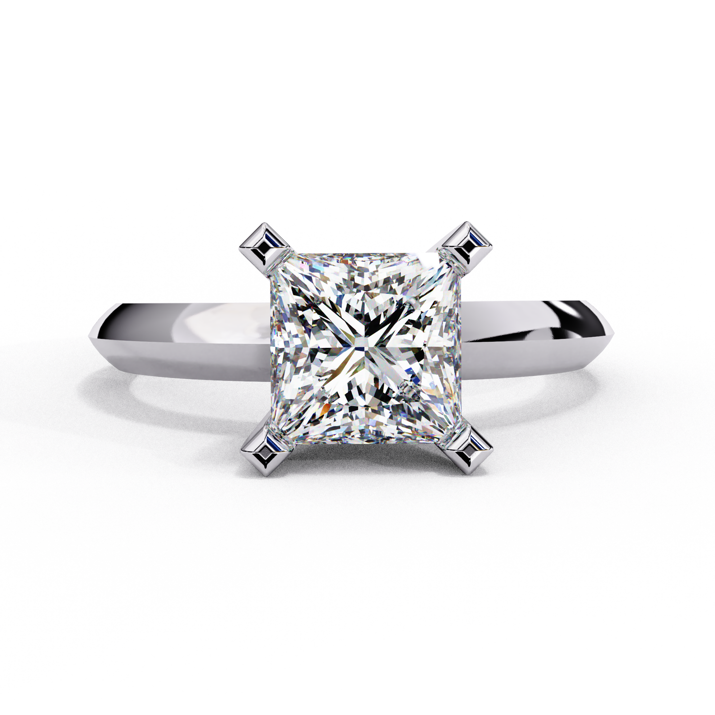 white gold / moissanite, white gold / lab grown