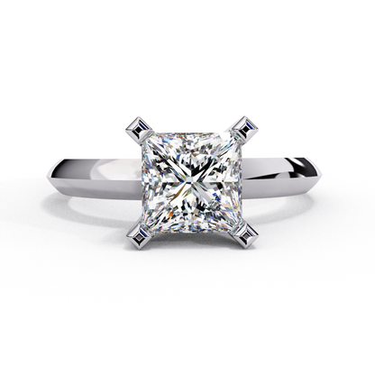 White Gold / Moissanite, White Gold / Lab Grown