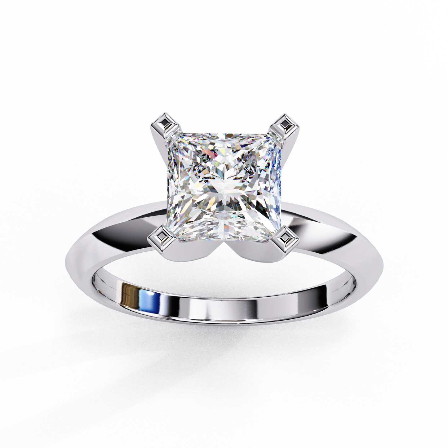 white gold / moissanite, white gold / lab grown