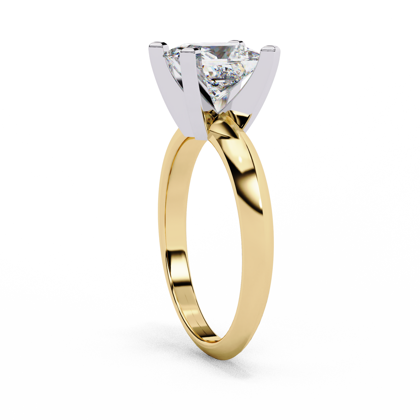 yellow gold / moissanite, yellow gold / lab grown