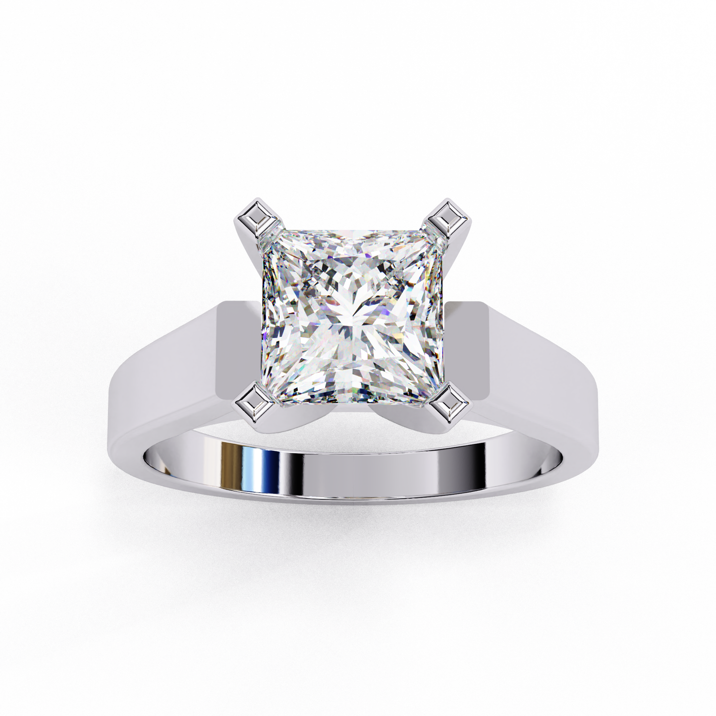 white gold / moissanite, white gold / lab grown