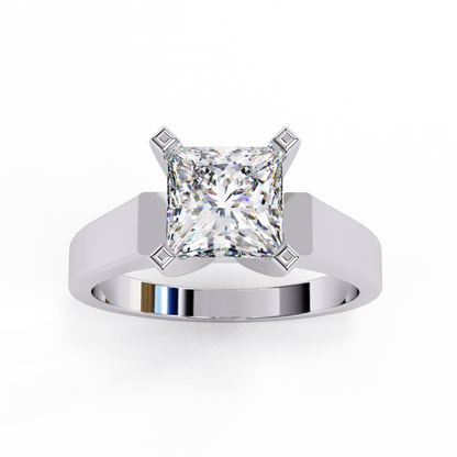 White Gold / Moissanite, White Gold / Lab Grown