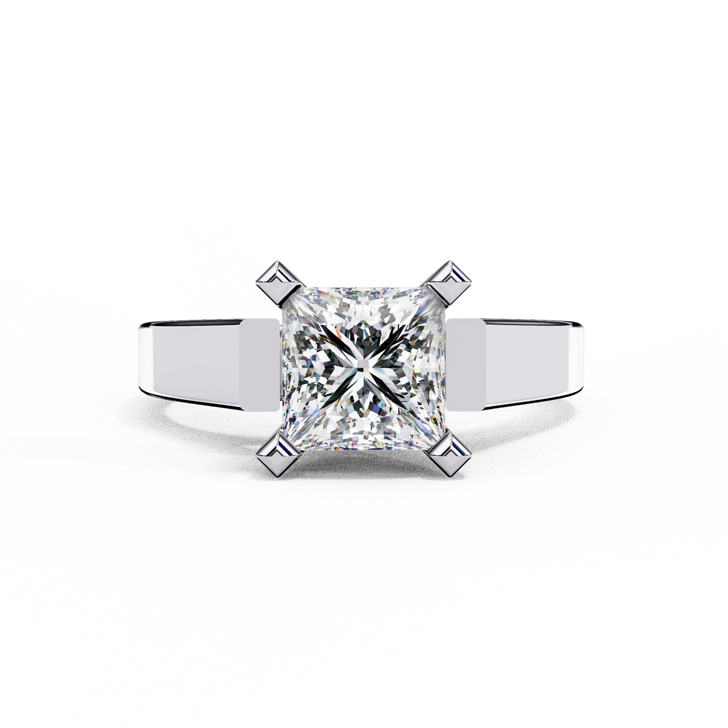 white gold / moissanite, white gold / lab grown