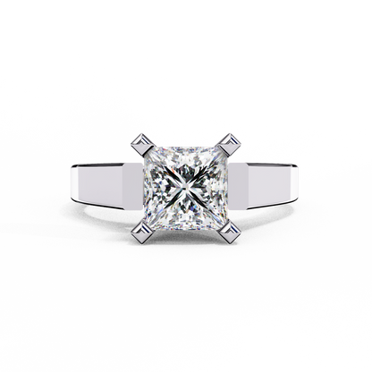 White Gold / Moissanite, White Gold / Lab Grown