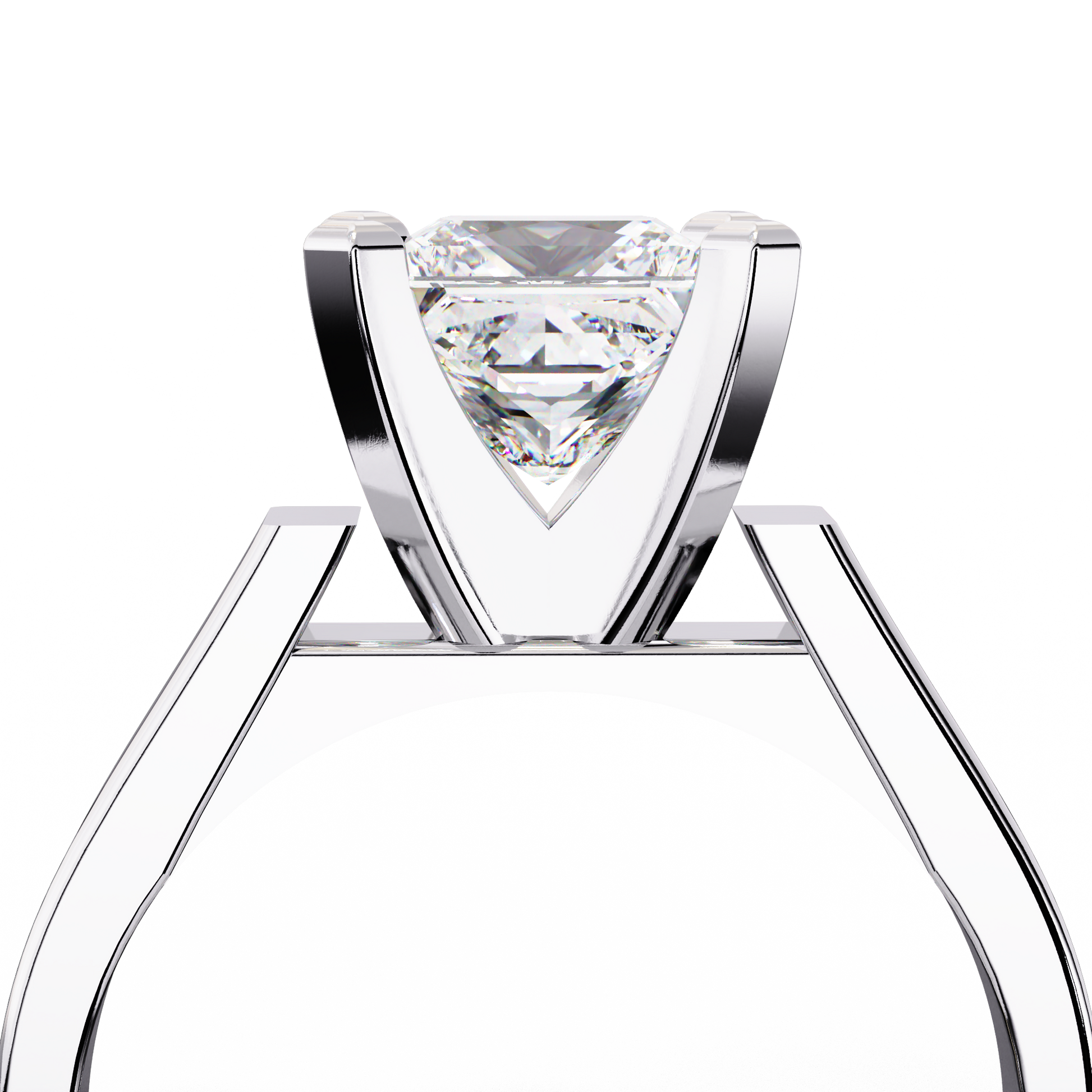 White Gold / Moissanite, White Gold / Lab Grown