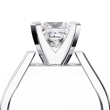 White Gold / Moissanite, White Gold / Lab Grown