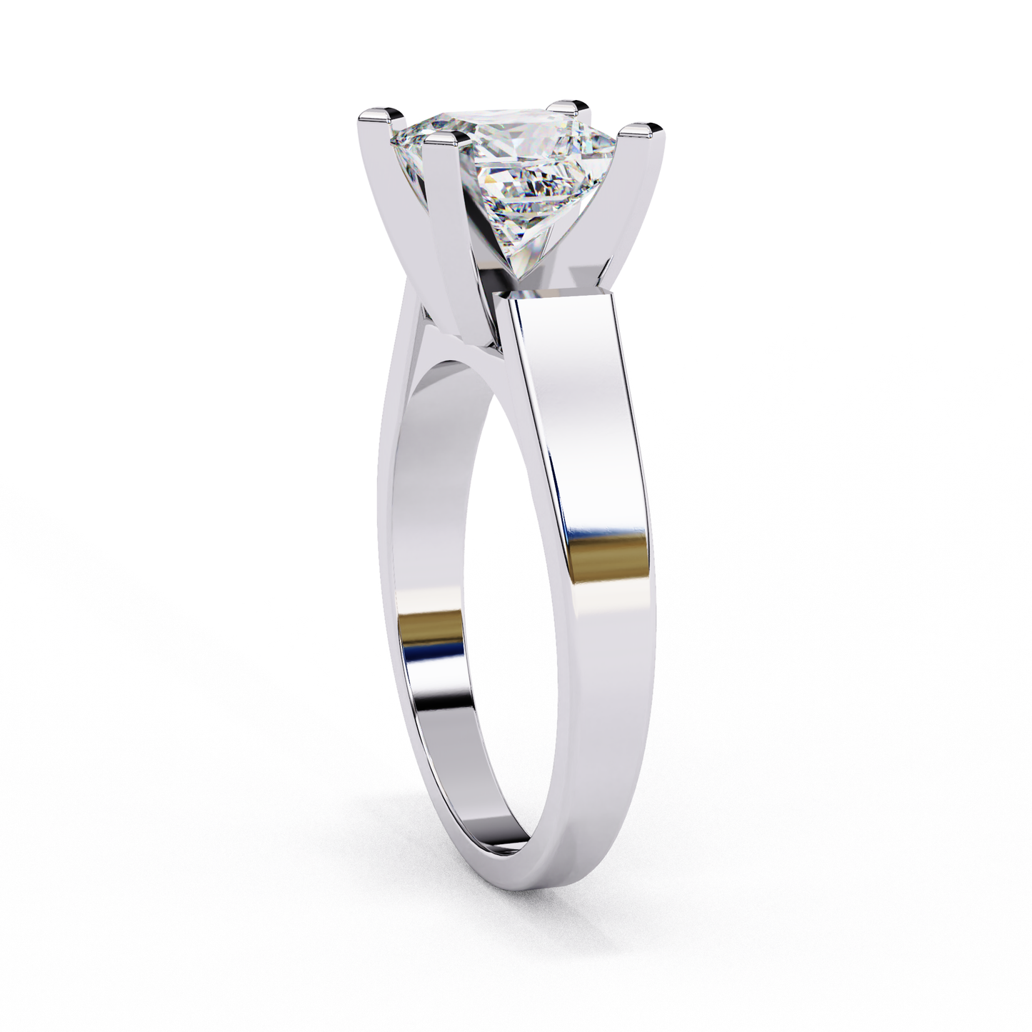 white gold / moissanite, white gold / lab grown