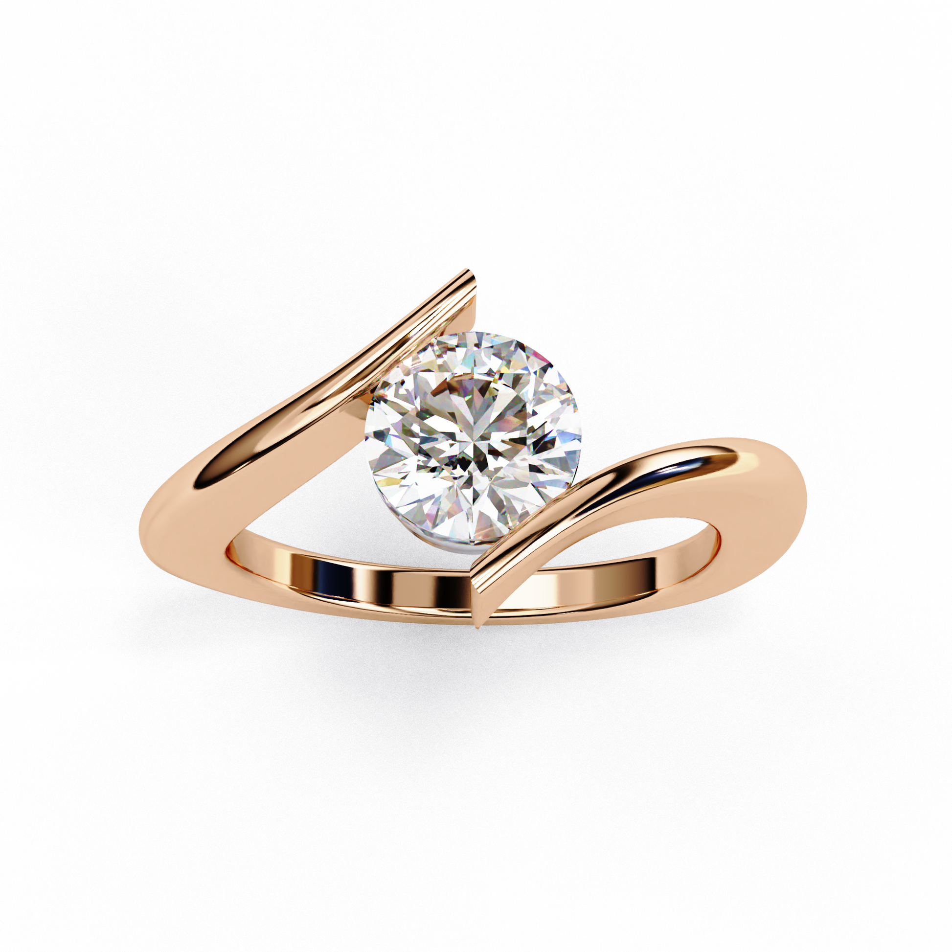 Rose Gold / Moissanite, Rose Gold / Lab Grown