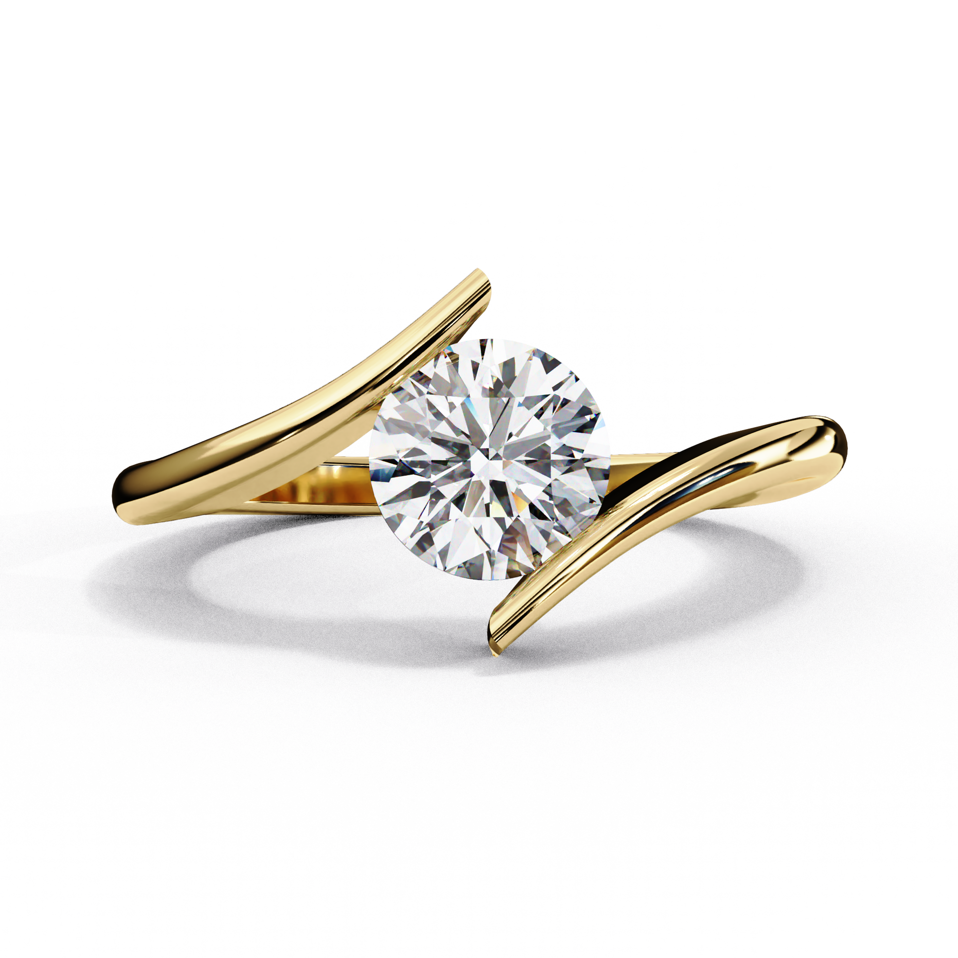 Yellow Gold / Moissanite, Yellow Gold / Lab Grown