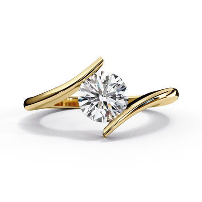 Yellow Gold / Moissanite, Yellow Gold / Lab Grown
