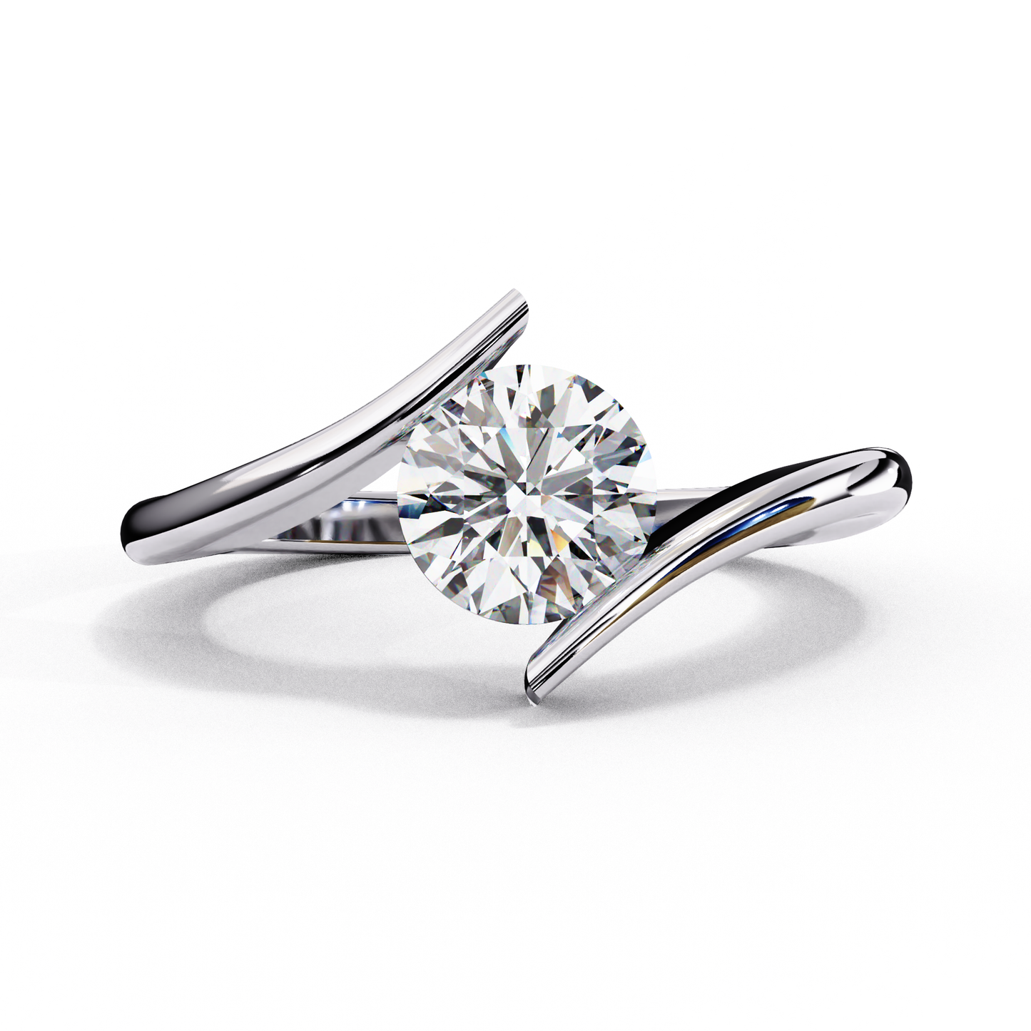 white gold / moissanite, white gold / lab grown