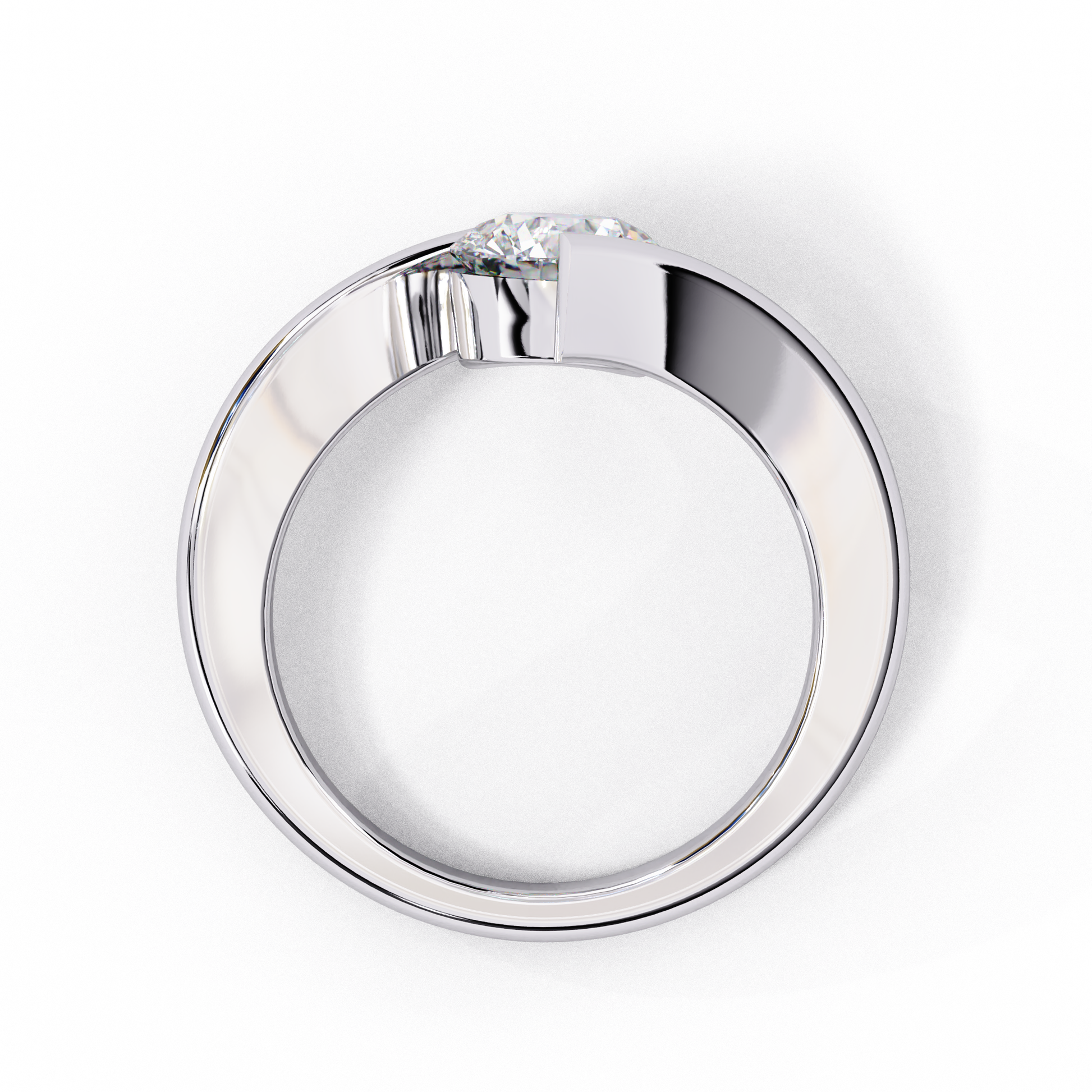 White Gold / Moissanite, White Gold / Lab Grown