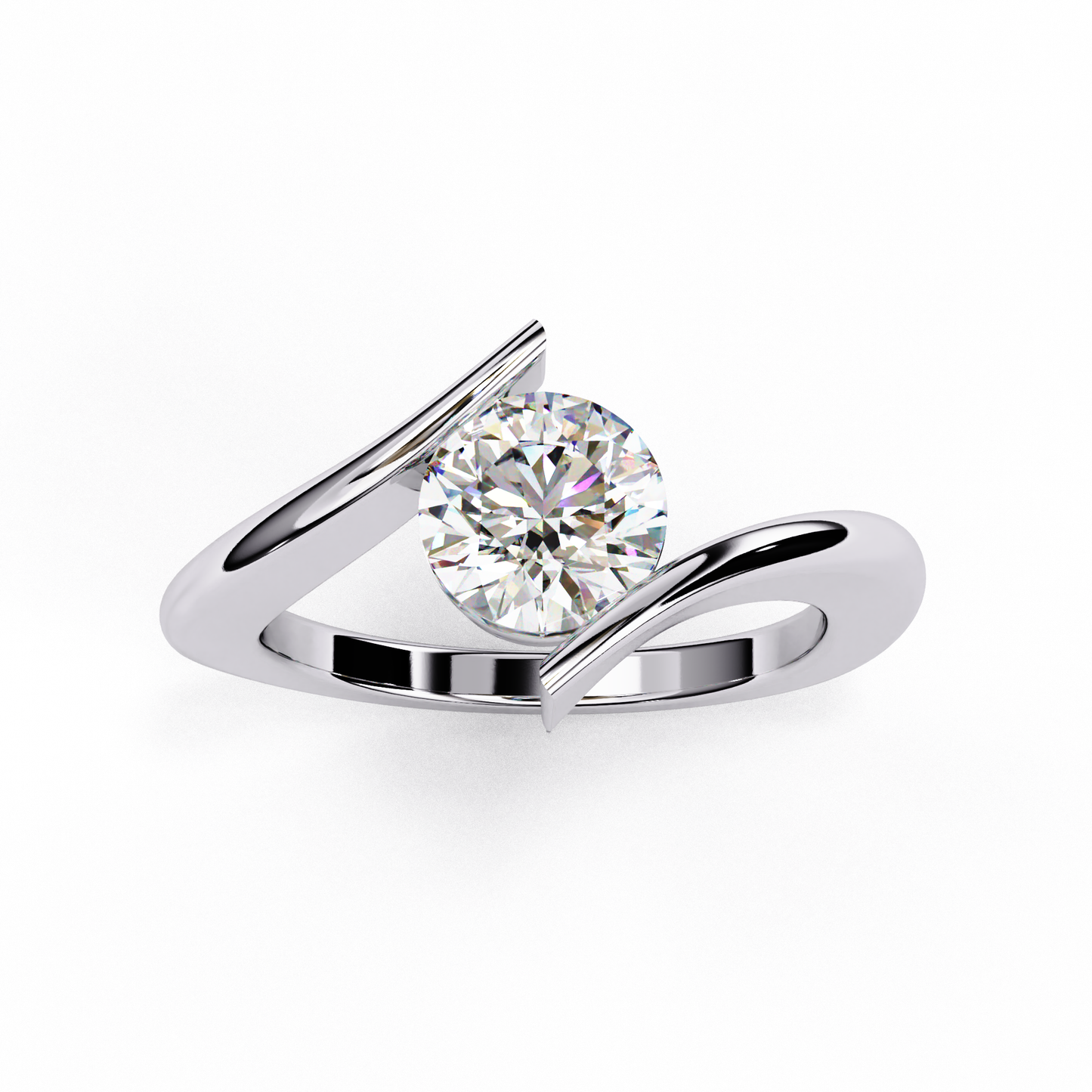 white gold / moissanite, white gold / lab grown