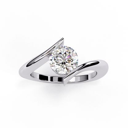 White Gold / Moissanite, White Gold / Lab Grown