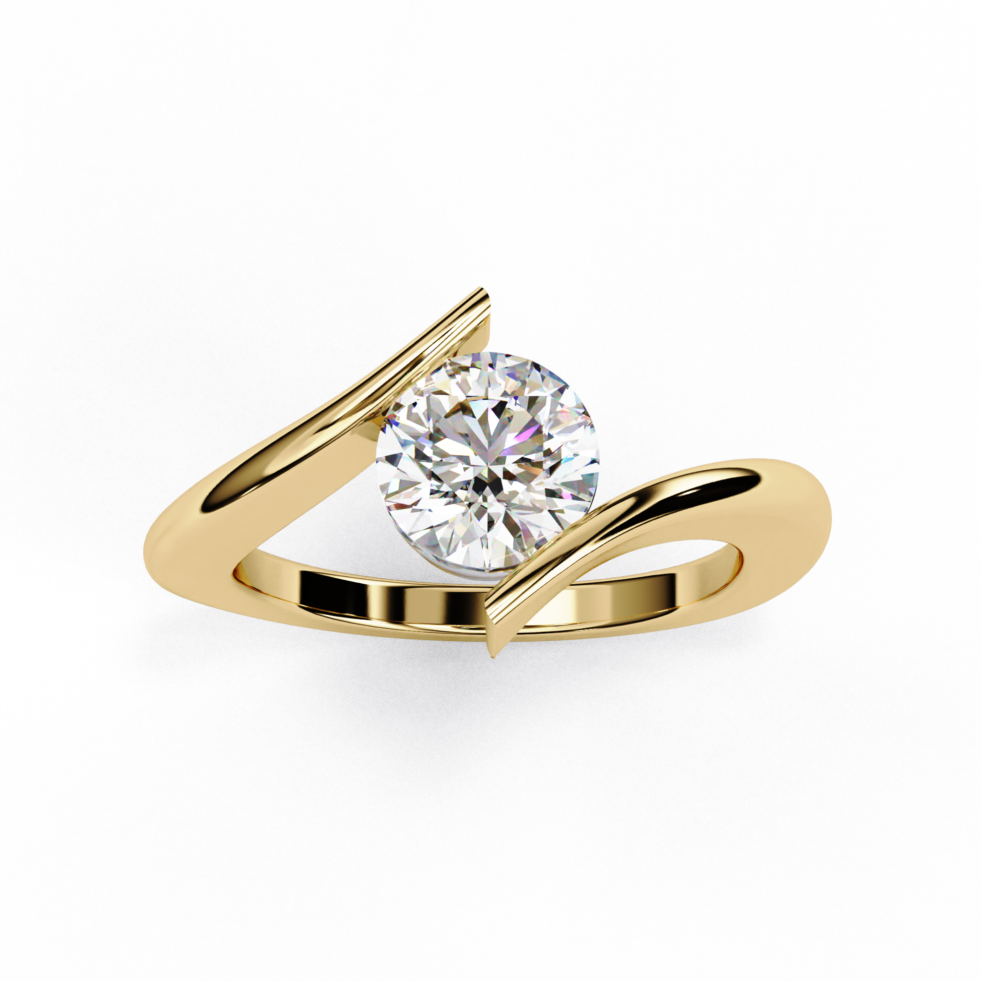 Yellow Gold / Moissanite, Yellow Gold / Lab Grown