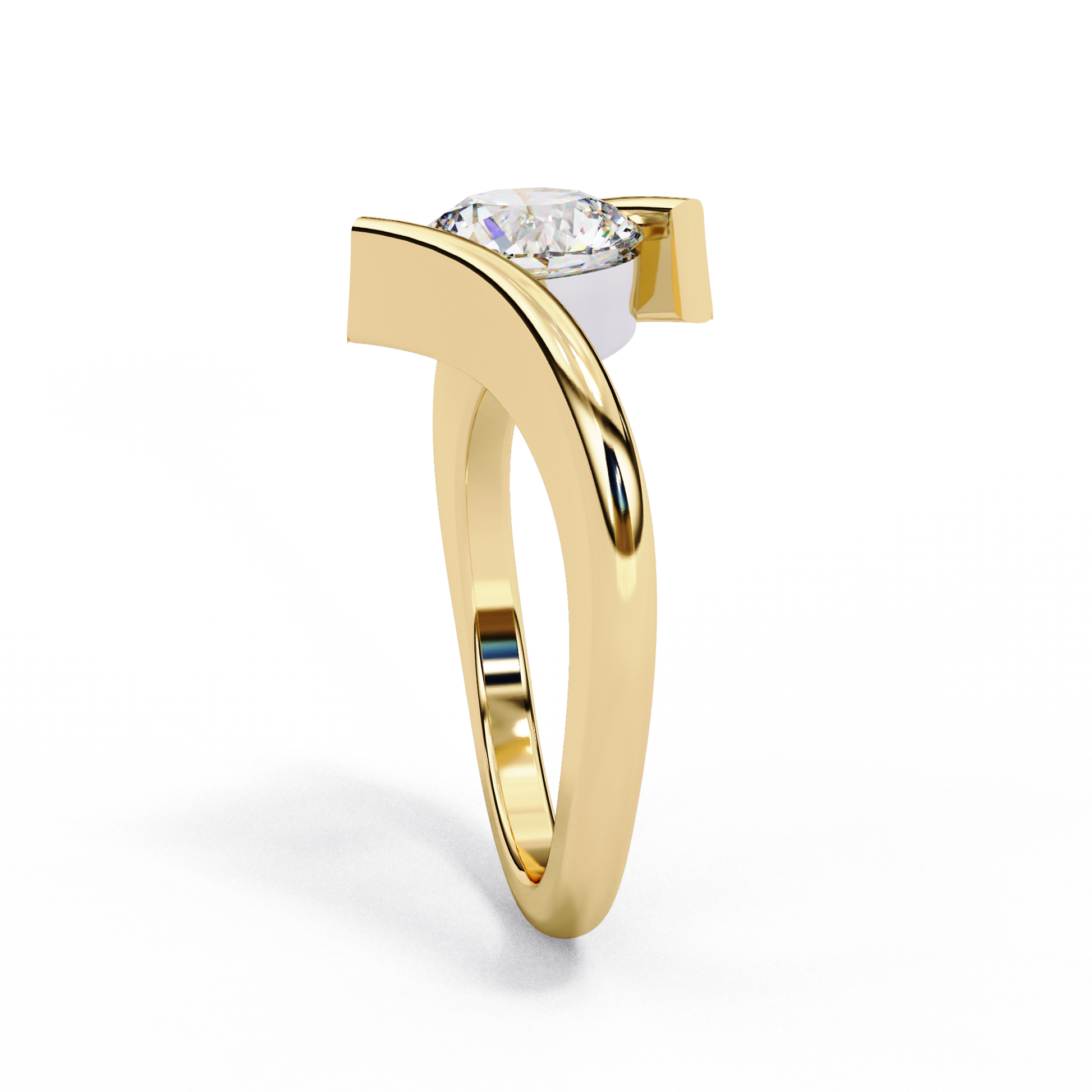 Yellow Gold / Moissanite, Yellow Gold / Lab Grown
