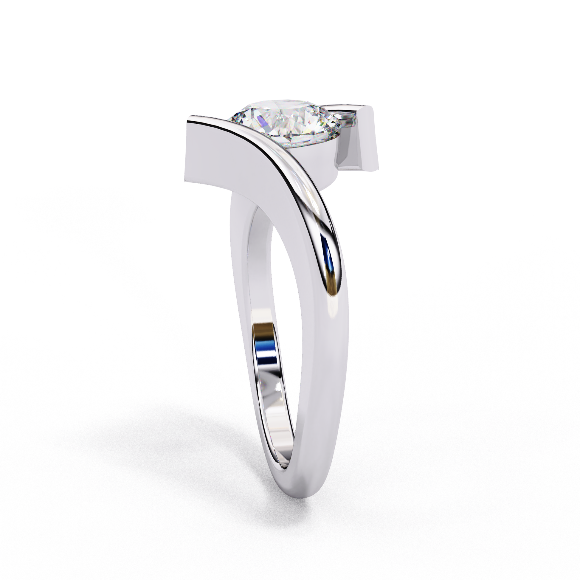 White Gold / Moissanite, White Gold / Lab Grown