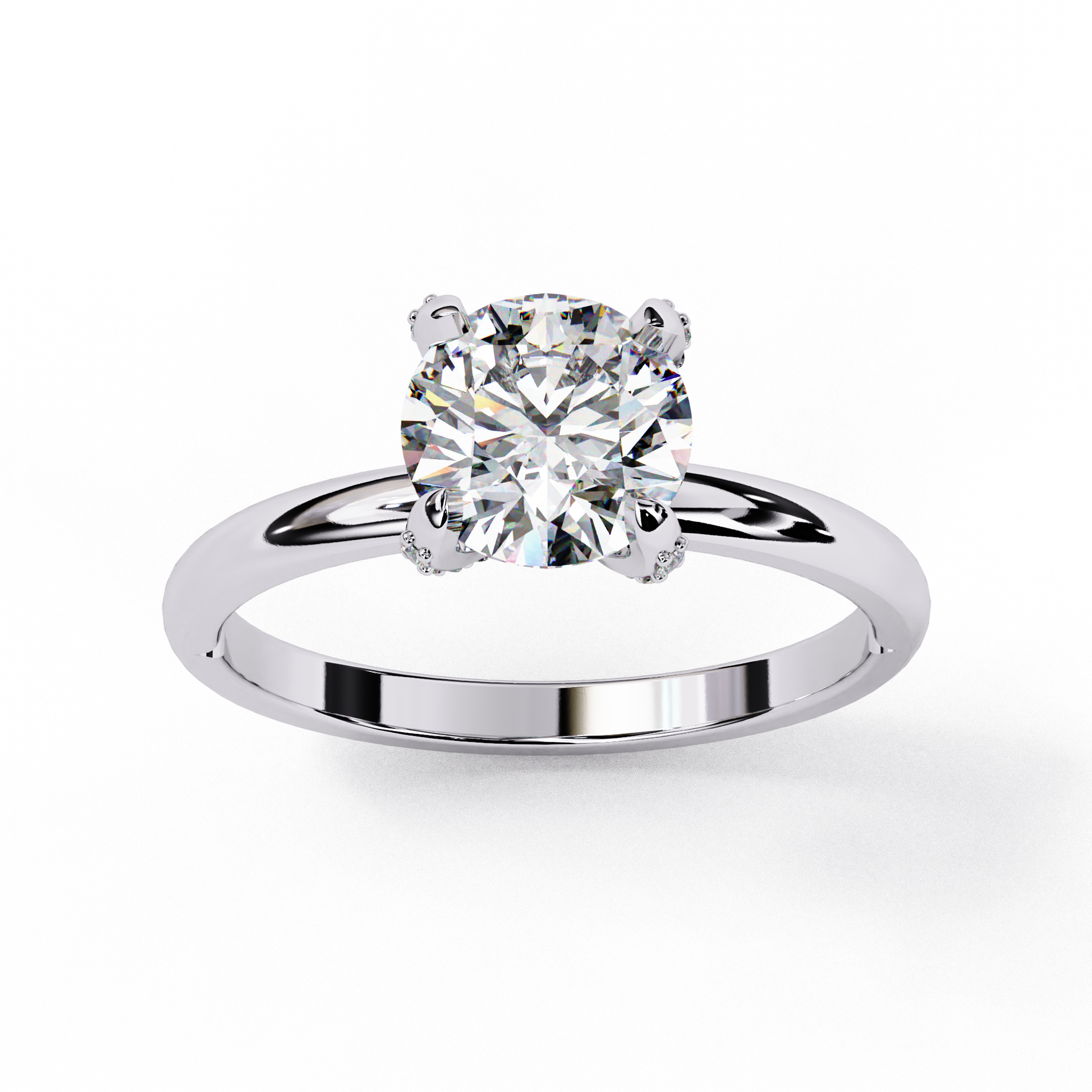 White Gold / Moissanite, White Gold / Lab Grown