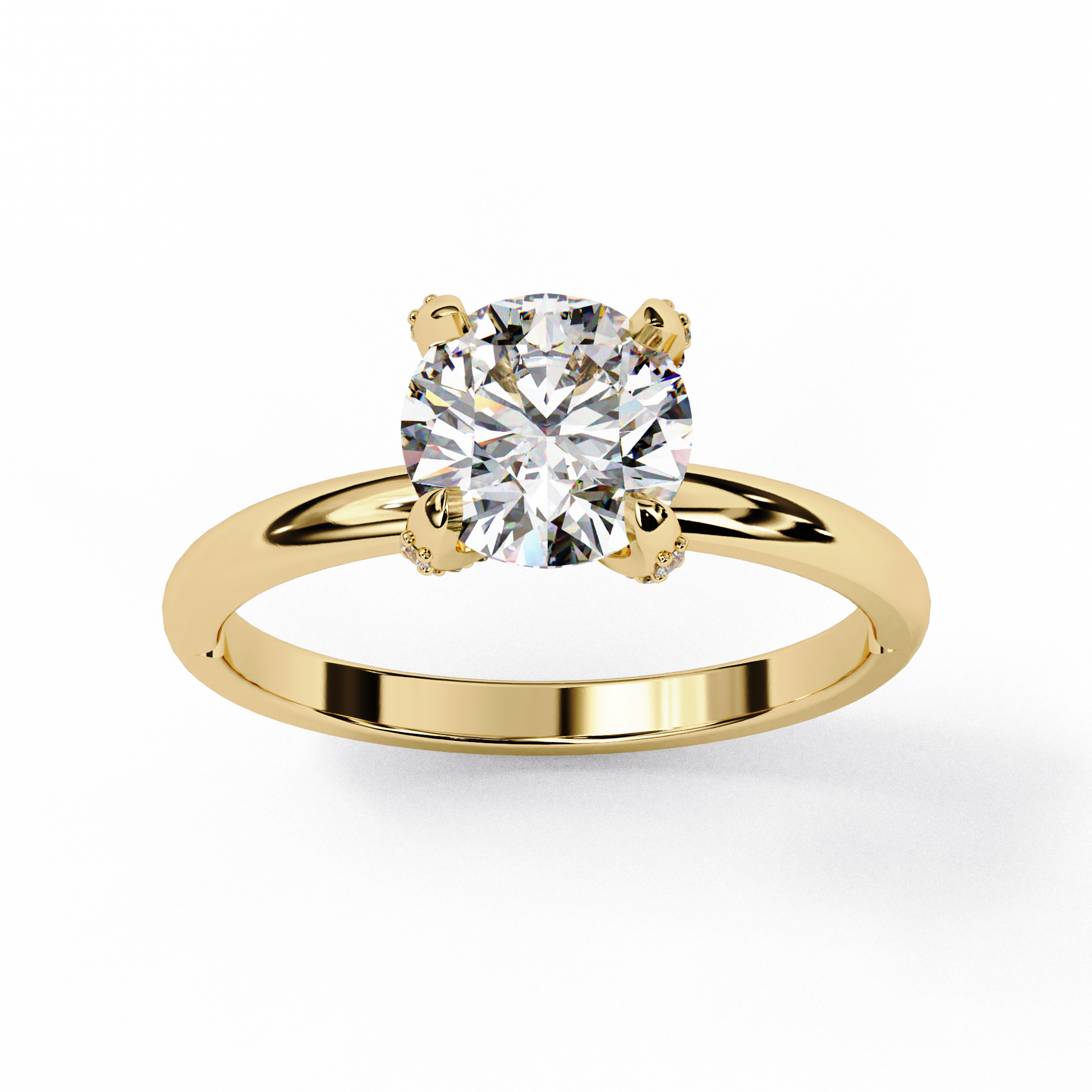 Yellow Gold / Moissanite, Yellow Gold / Lab Grown