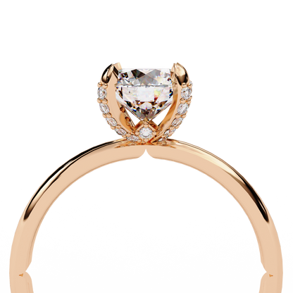 Rose Gold / Moissanite, Rose Gold / Lab Grown