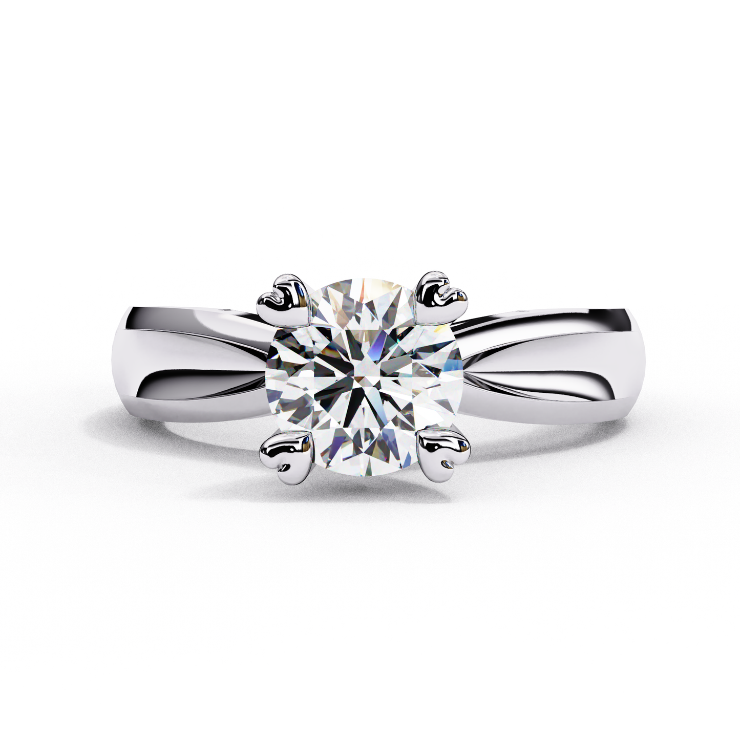 white gold / moissanite, white gold / lab grown
