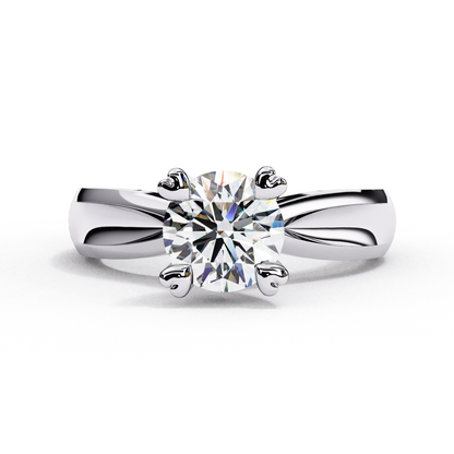 White Gold / Moissanite, White Gold / Lab Grown