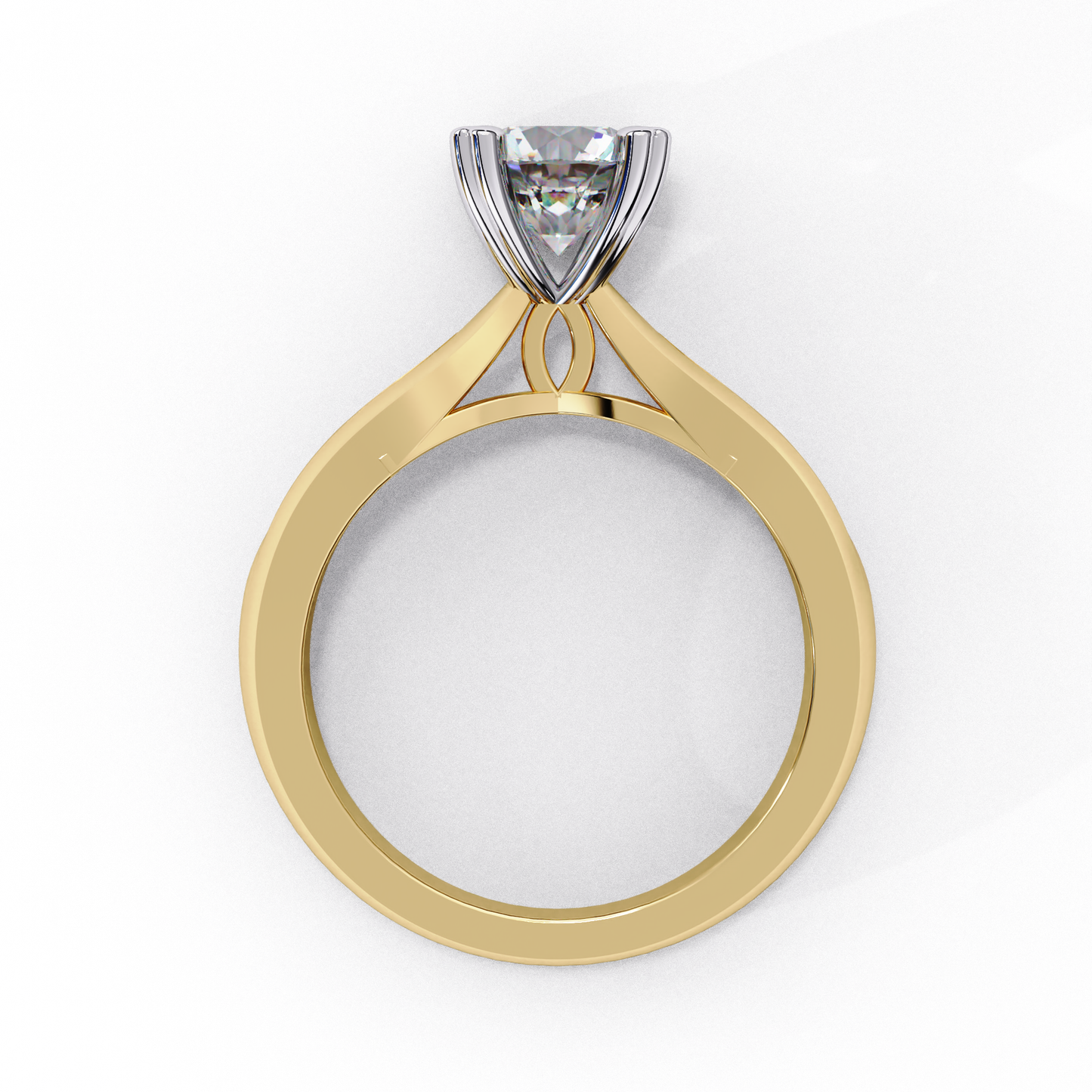 yellow gold / moissanite, yellow gold / lab grown