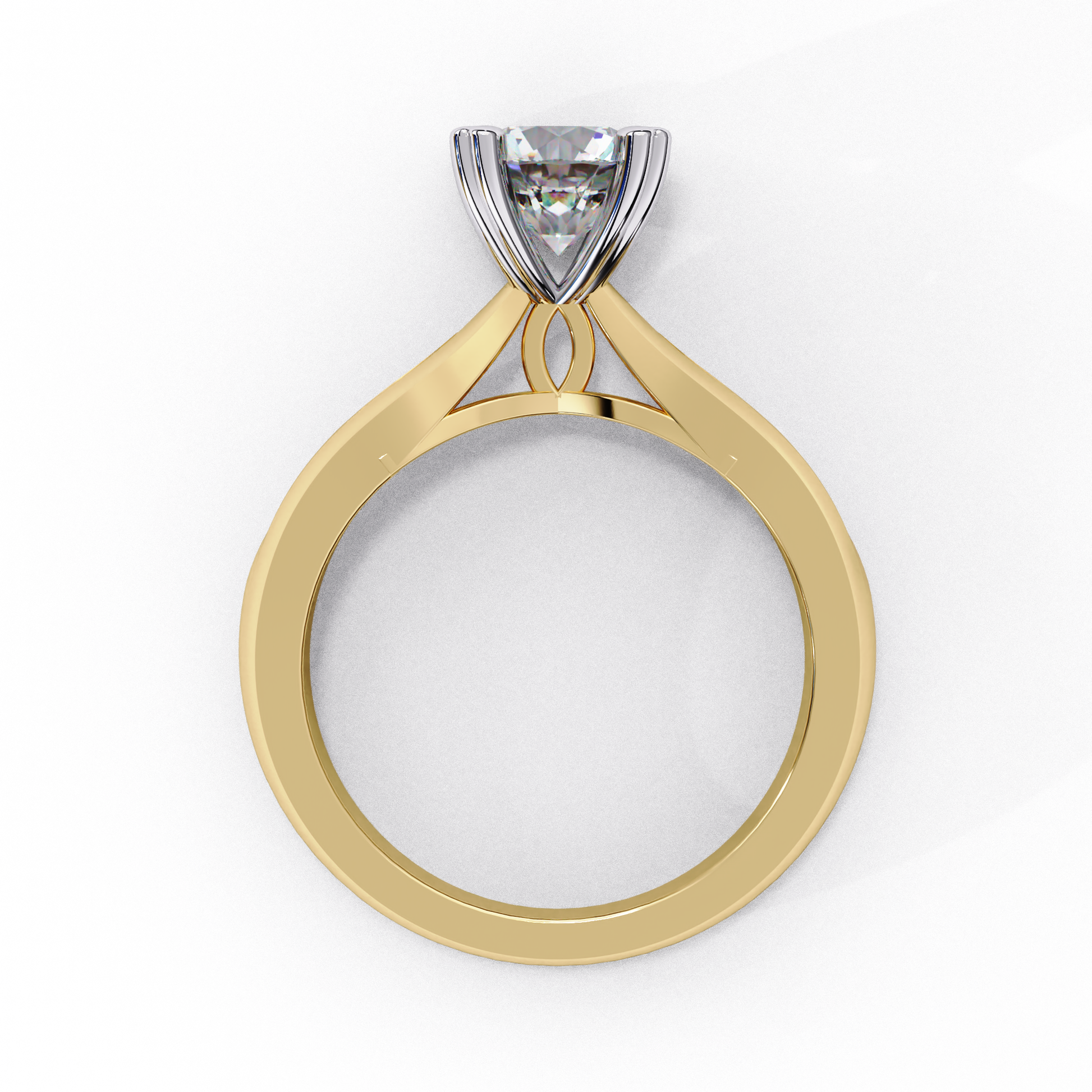 Yellow Gold / Moissanite, Yellow Gold / Lab Grown