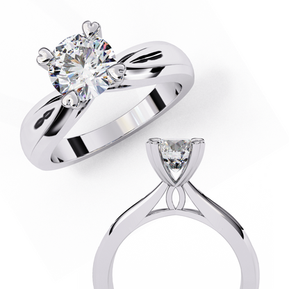 White Gold / Moissanite, White Gold / Lab Grown