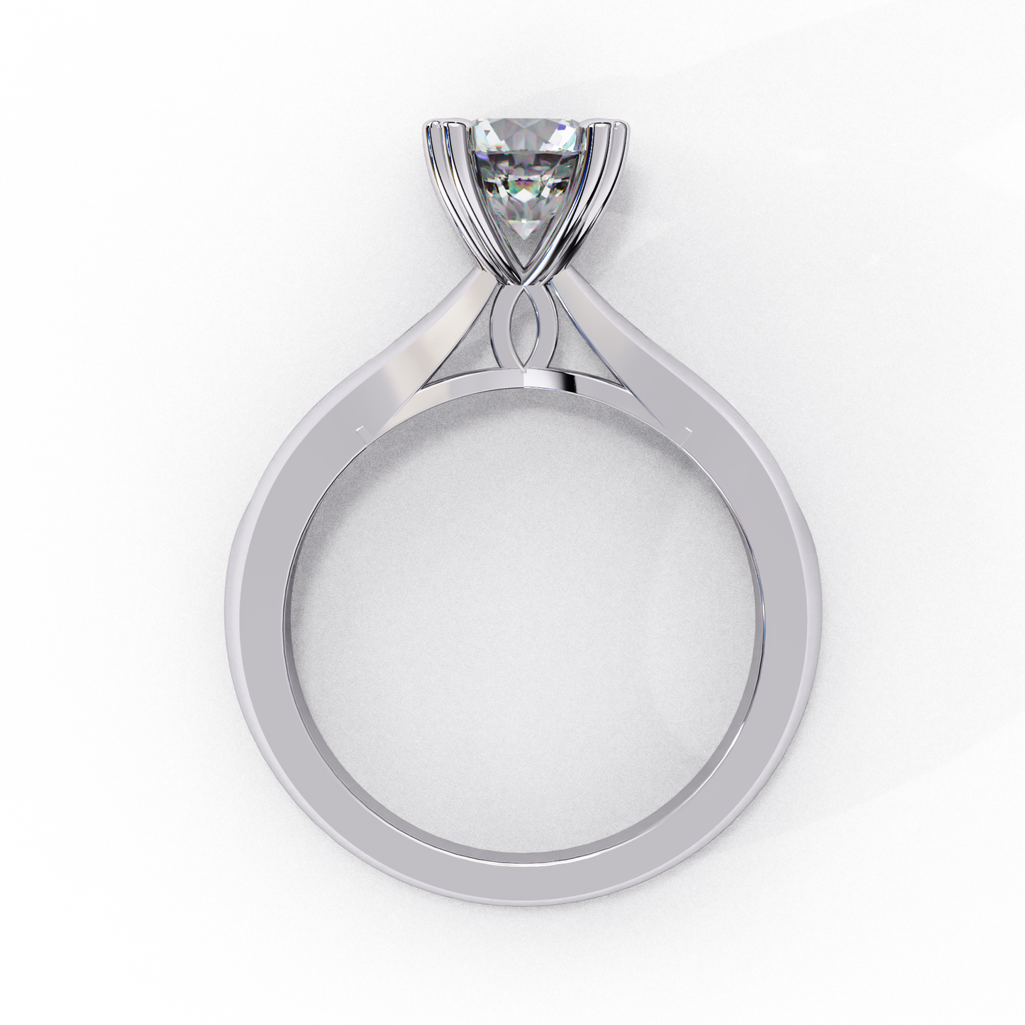 white gold / moissanite, white gold / lab grown