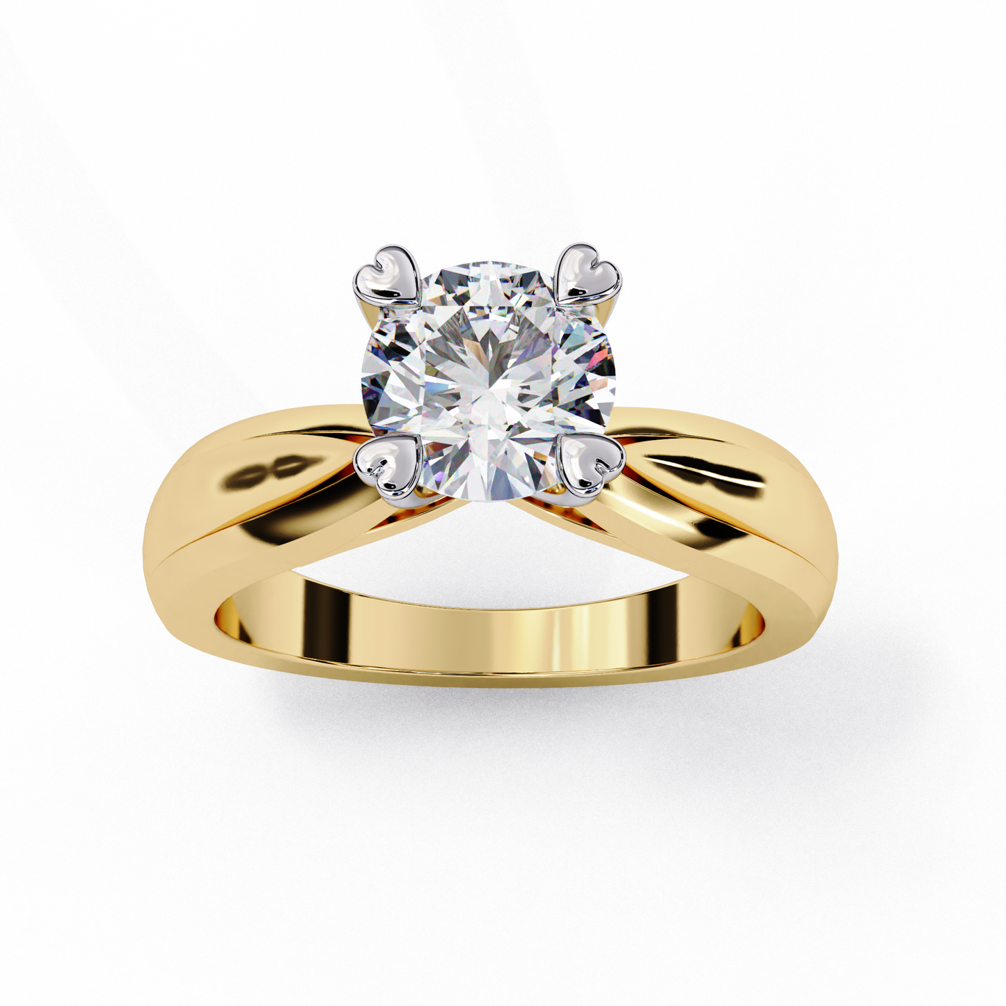 yellow gold / moissanite, yellow gold / lab grown