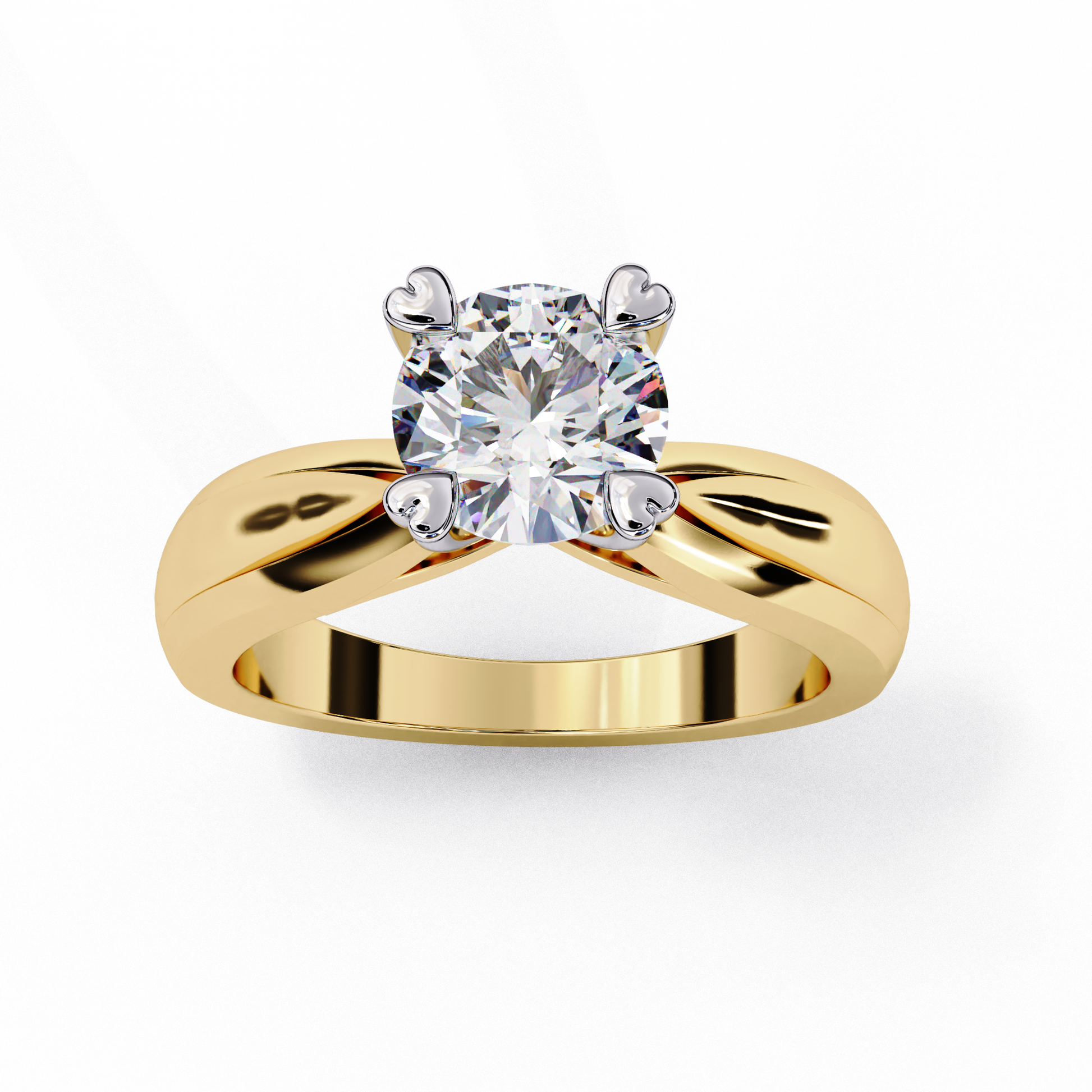 Yellow Gold / Moissanite, Yellow Gold / Lab Grown