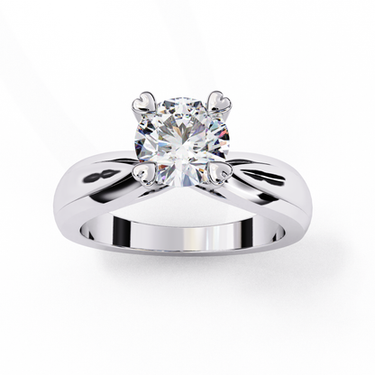 White Gold / Moissanite, White Gold / Lab Grown