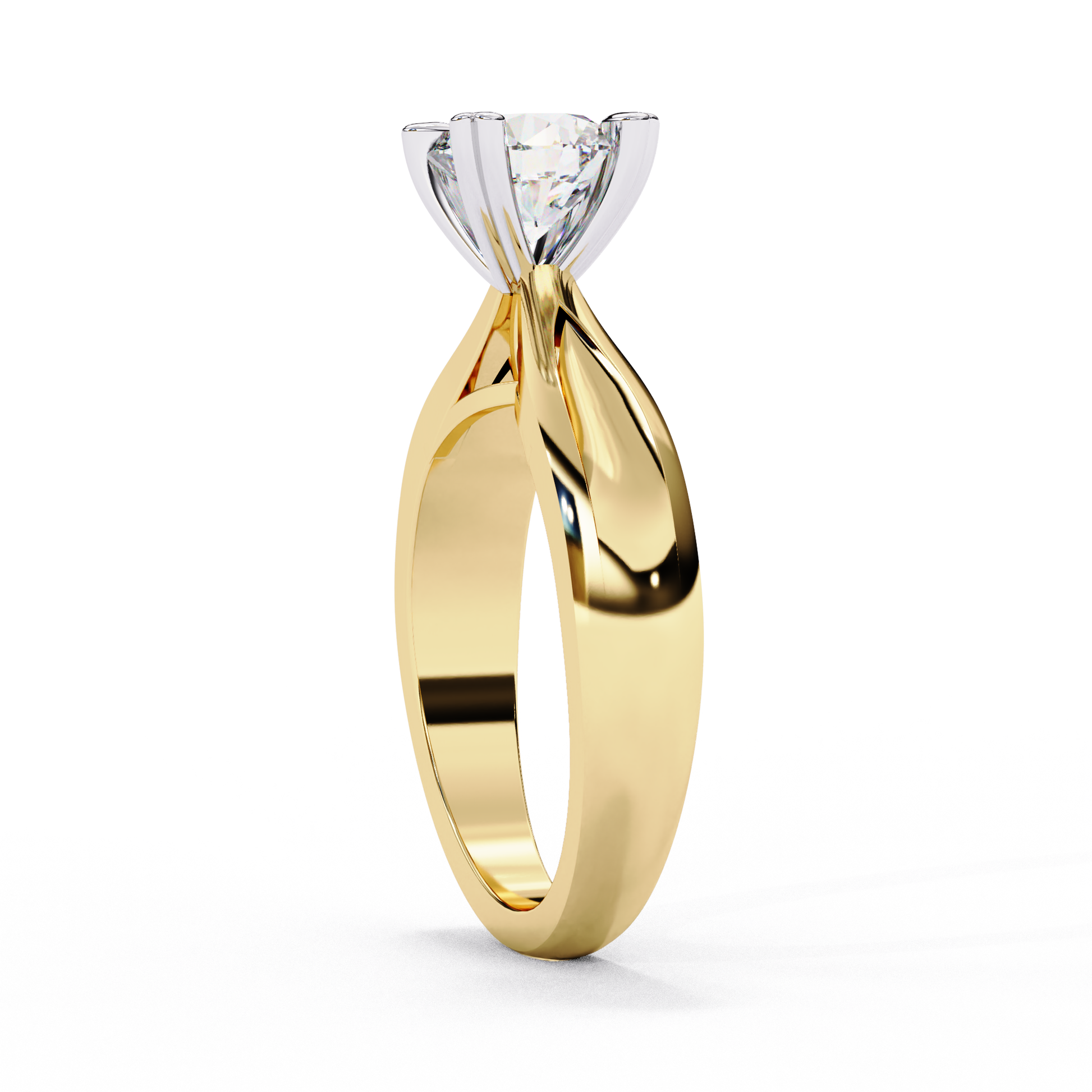 Yellow Gold / Moissanite, Yellow Gold / Lab Grown