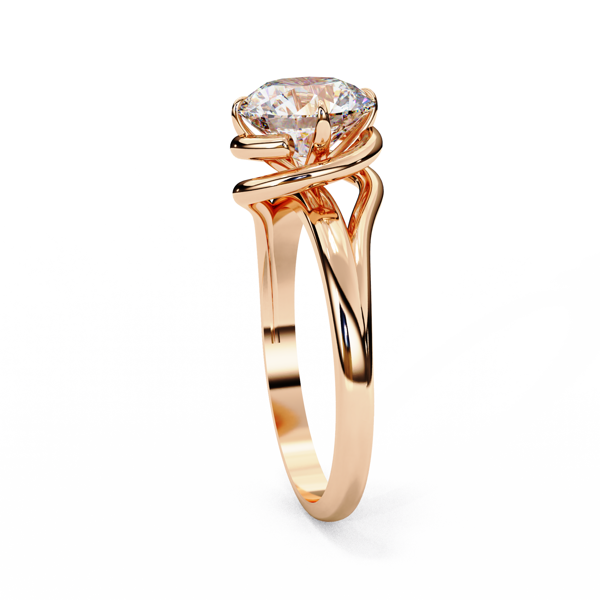 Rose Gold / Moissanite, Rose Gold / Lab Grown