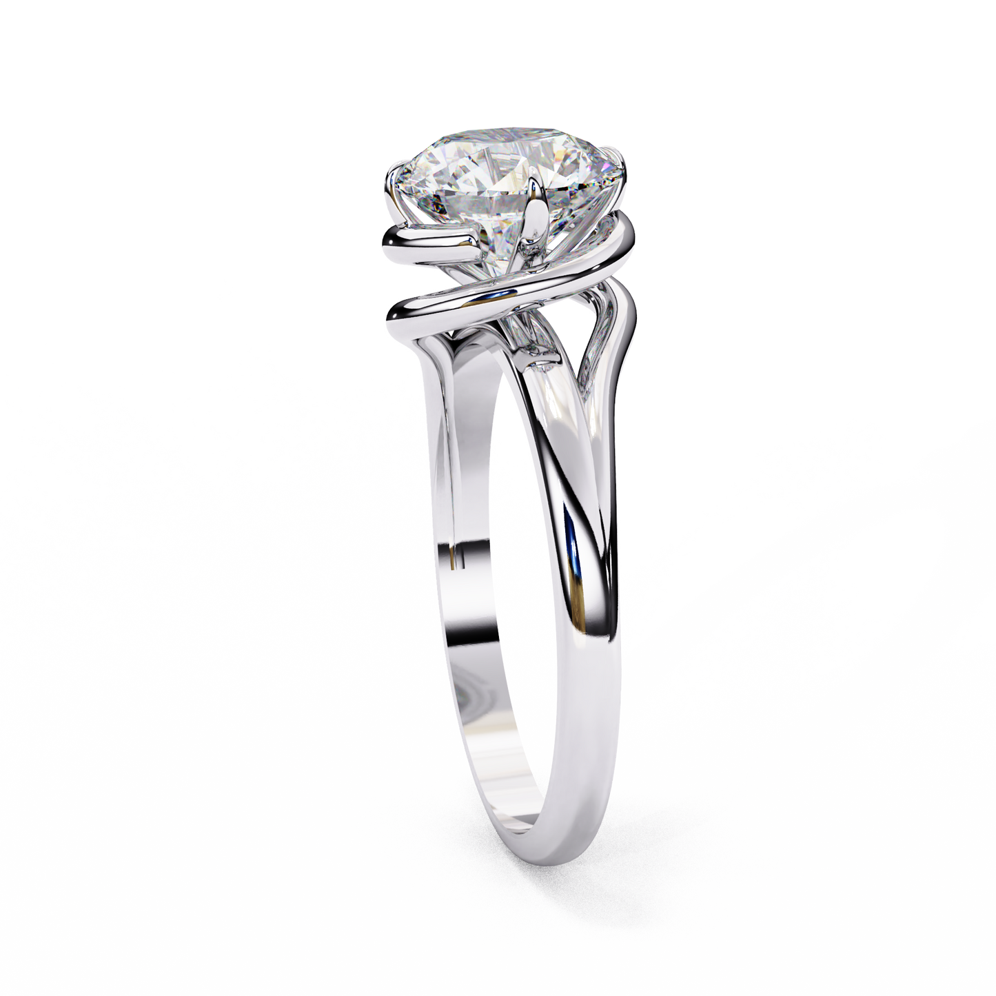 white gold / moissanite, white gold / lab grown